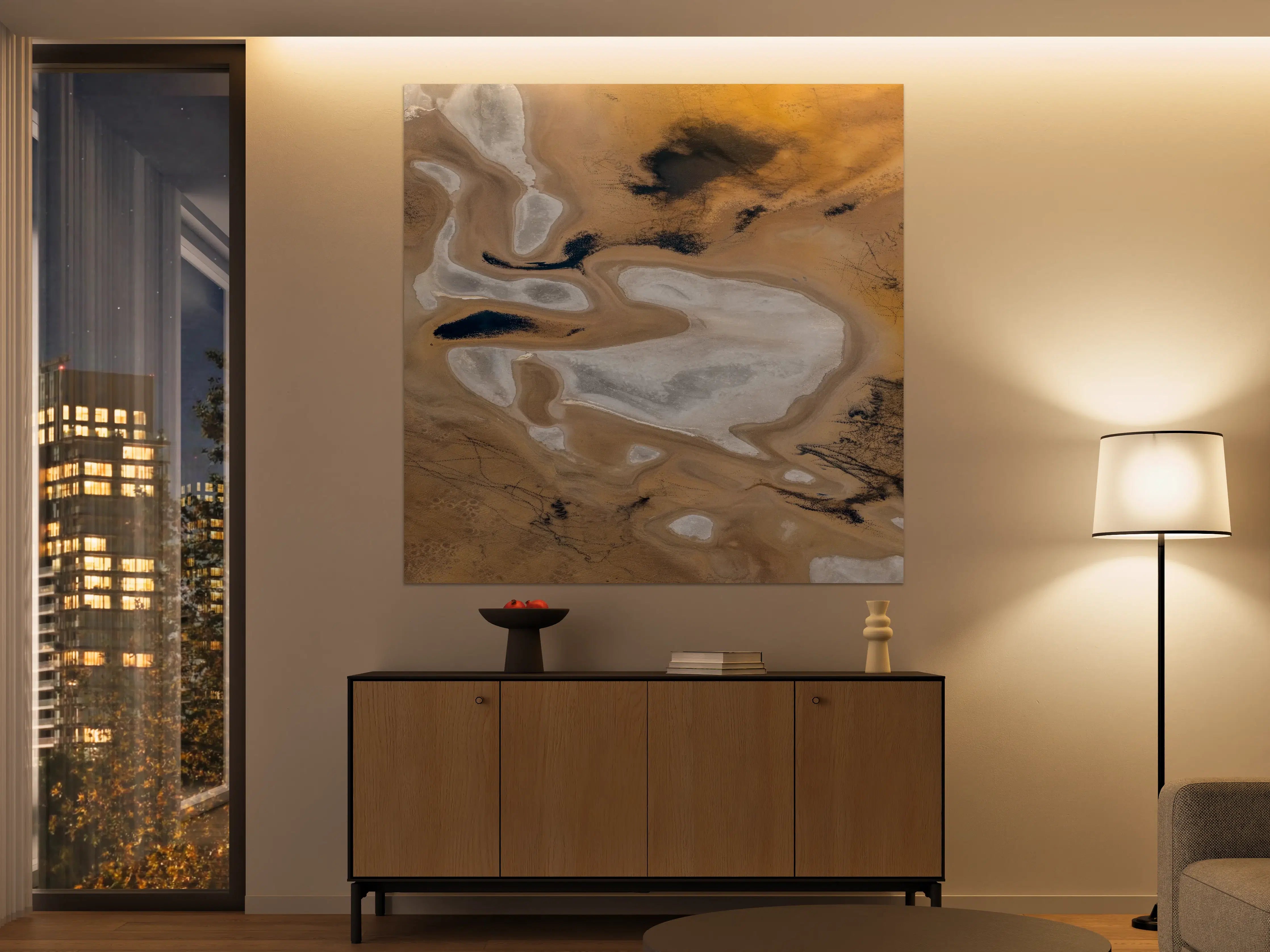 Große Wandbilder - Beige Sand Abstraktion
