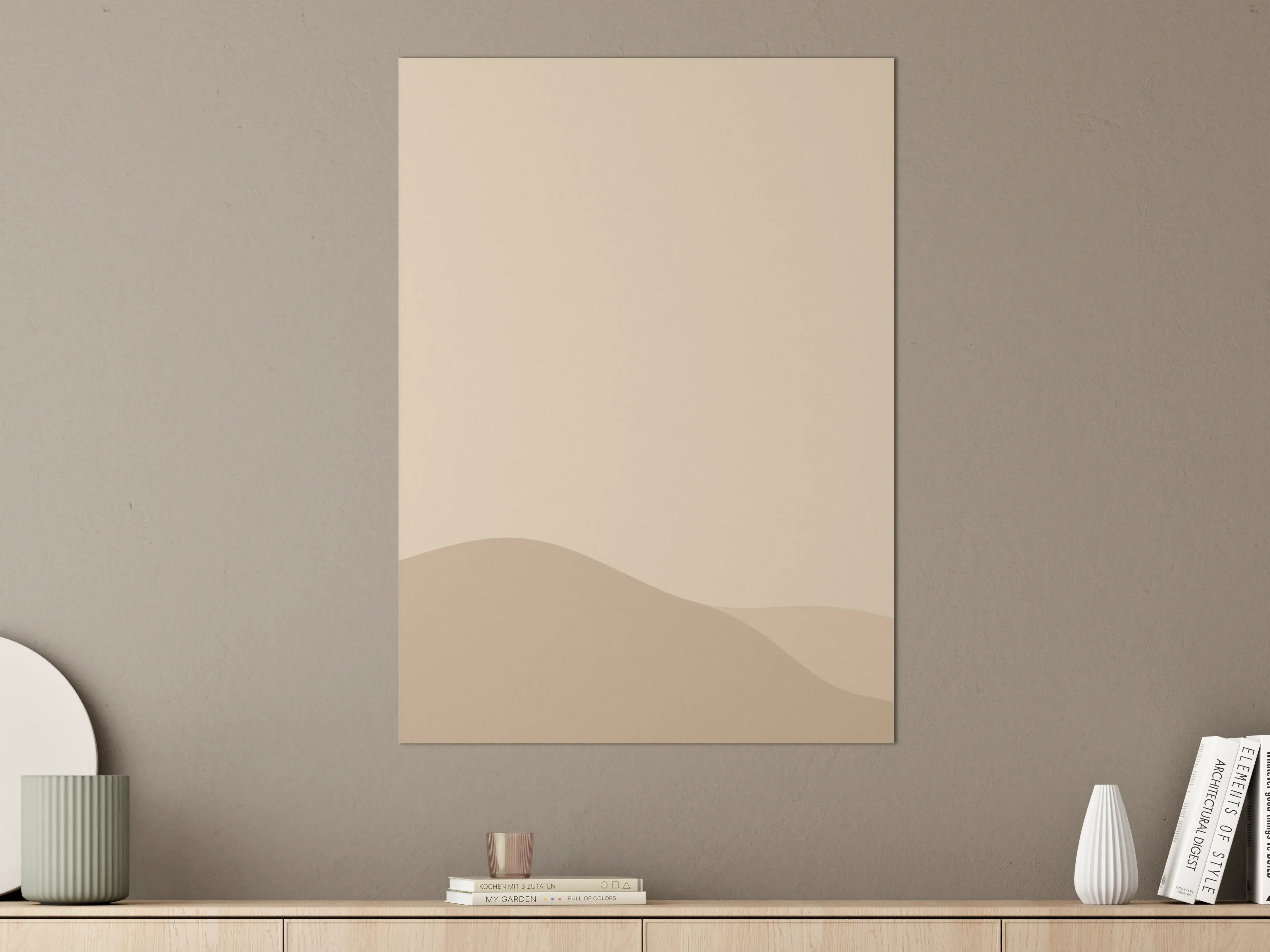 Große Wandbilder - Beige Sanddünen mit sanften Wellen