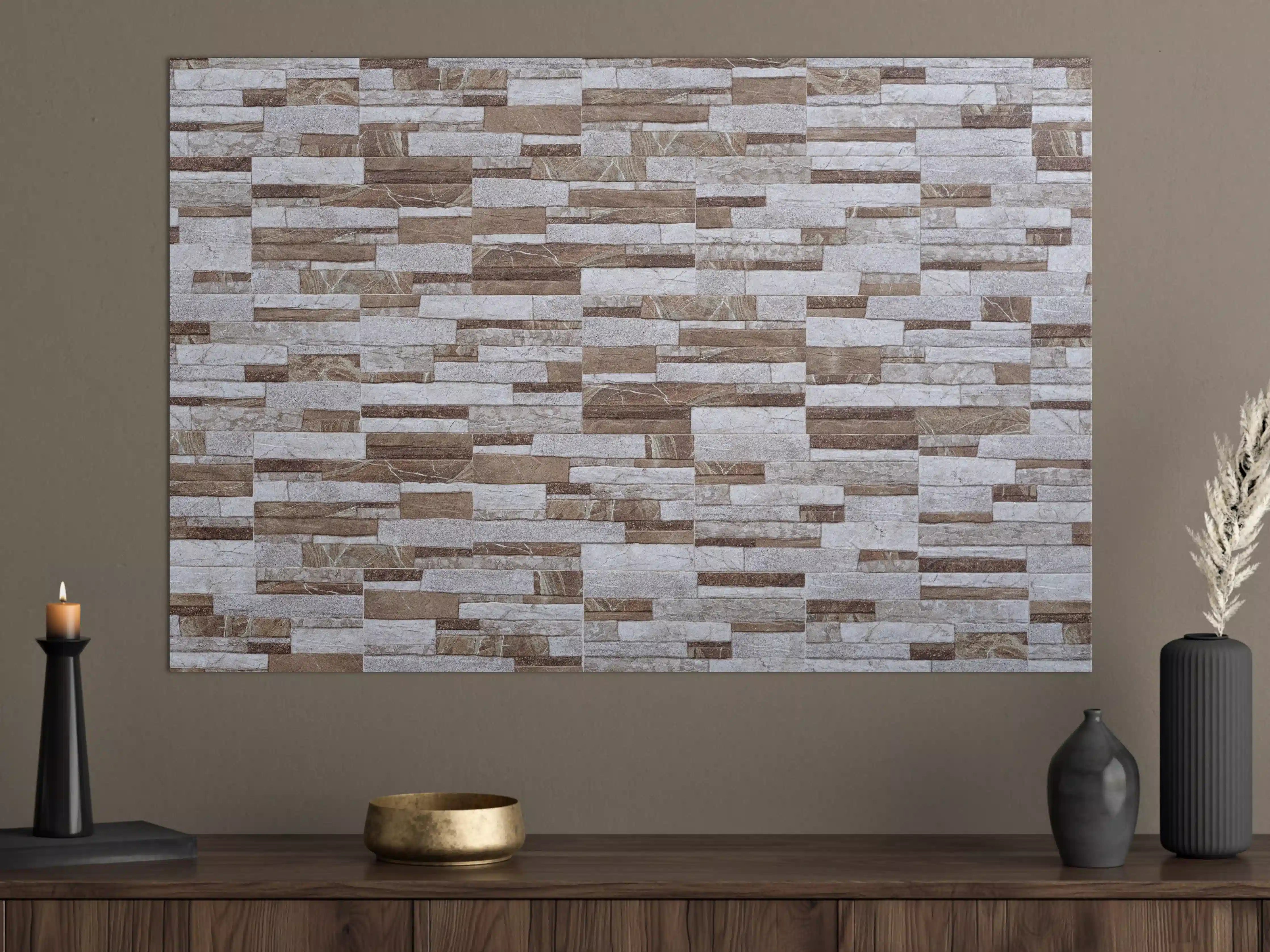 Große Wandbilder - Beige Steinmauer mit Textur