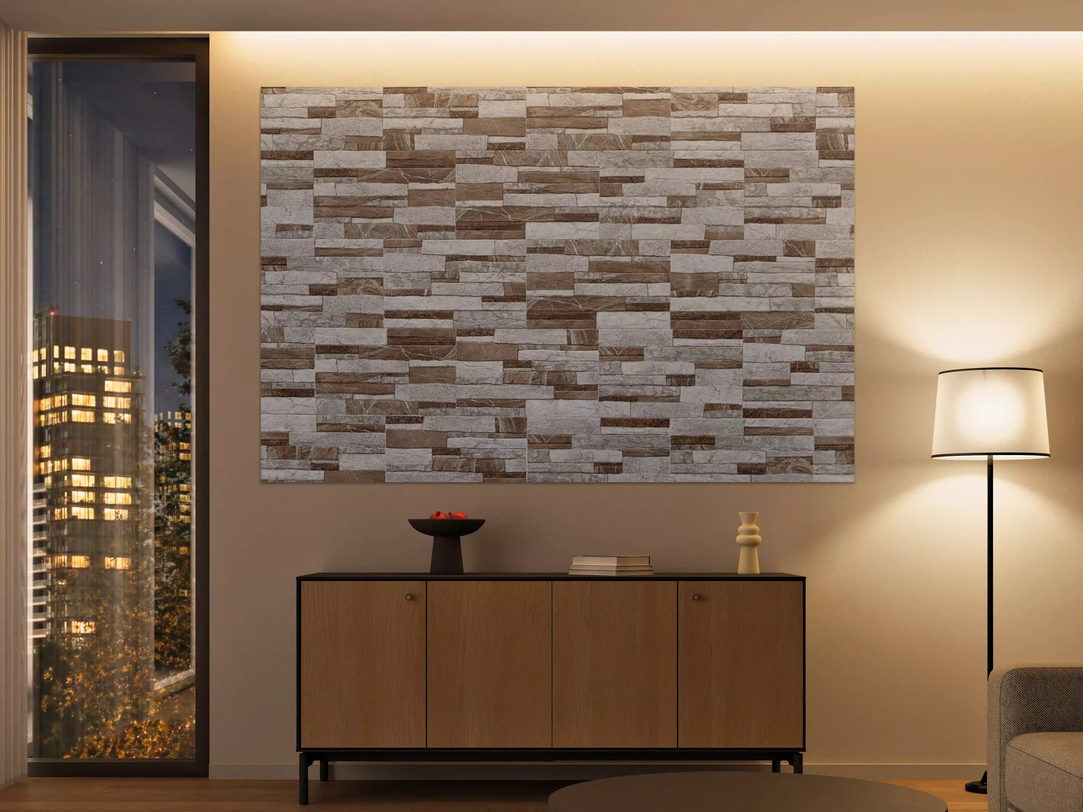 Große Wandbilder - Beige Steinmauer mit Textur