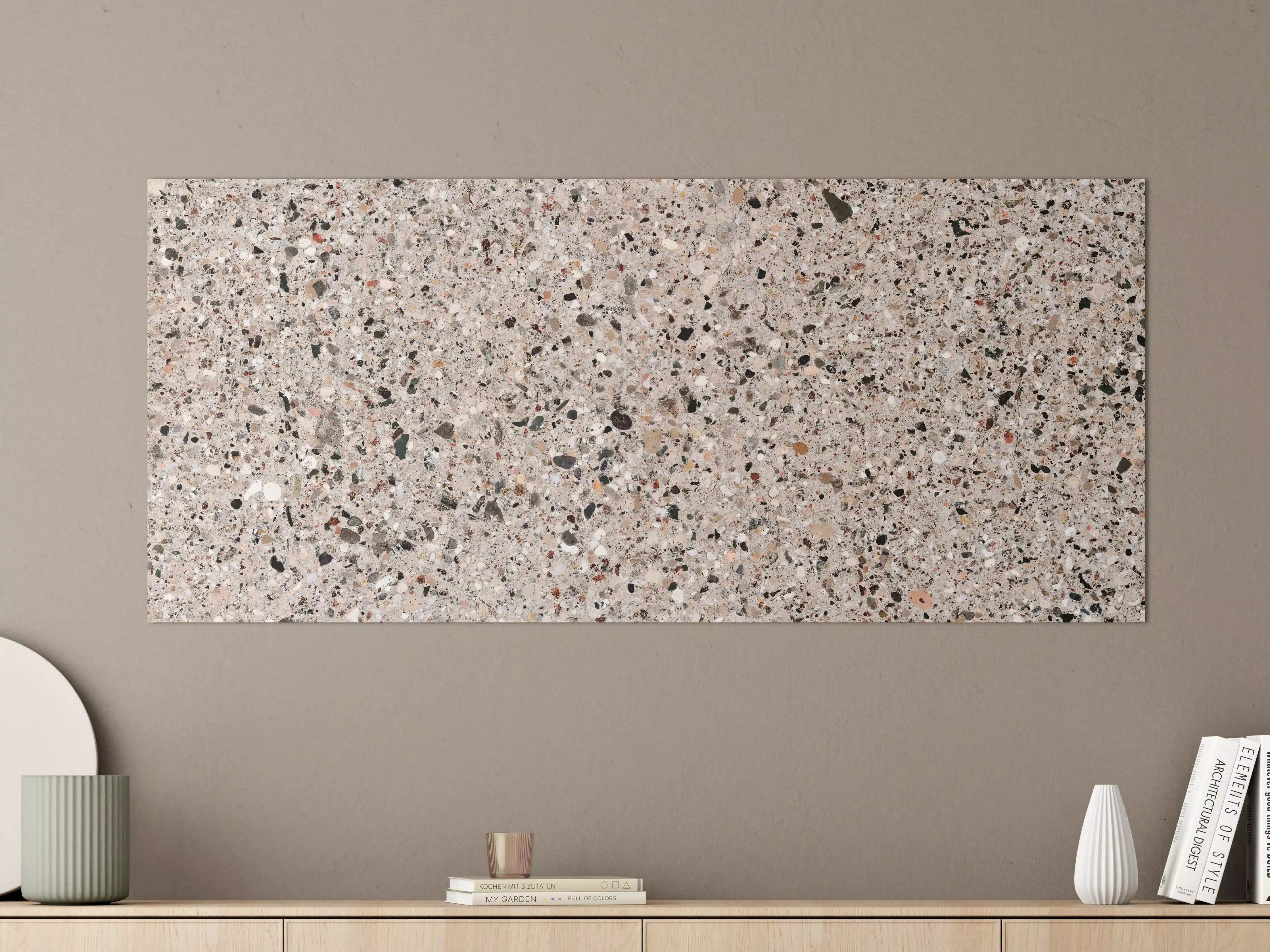 Große Wandbilder - Beige Steinterrazzo Textur