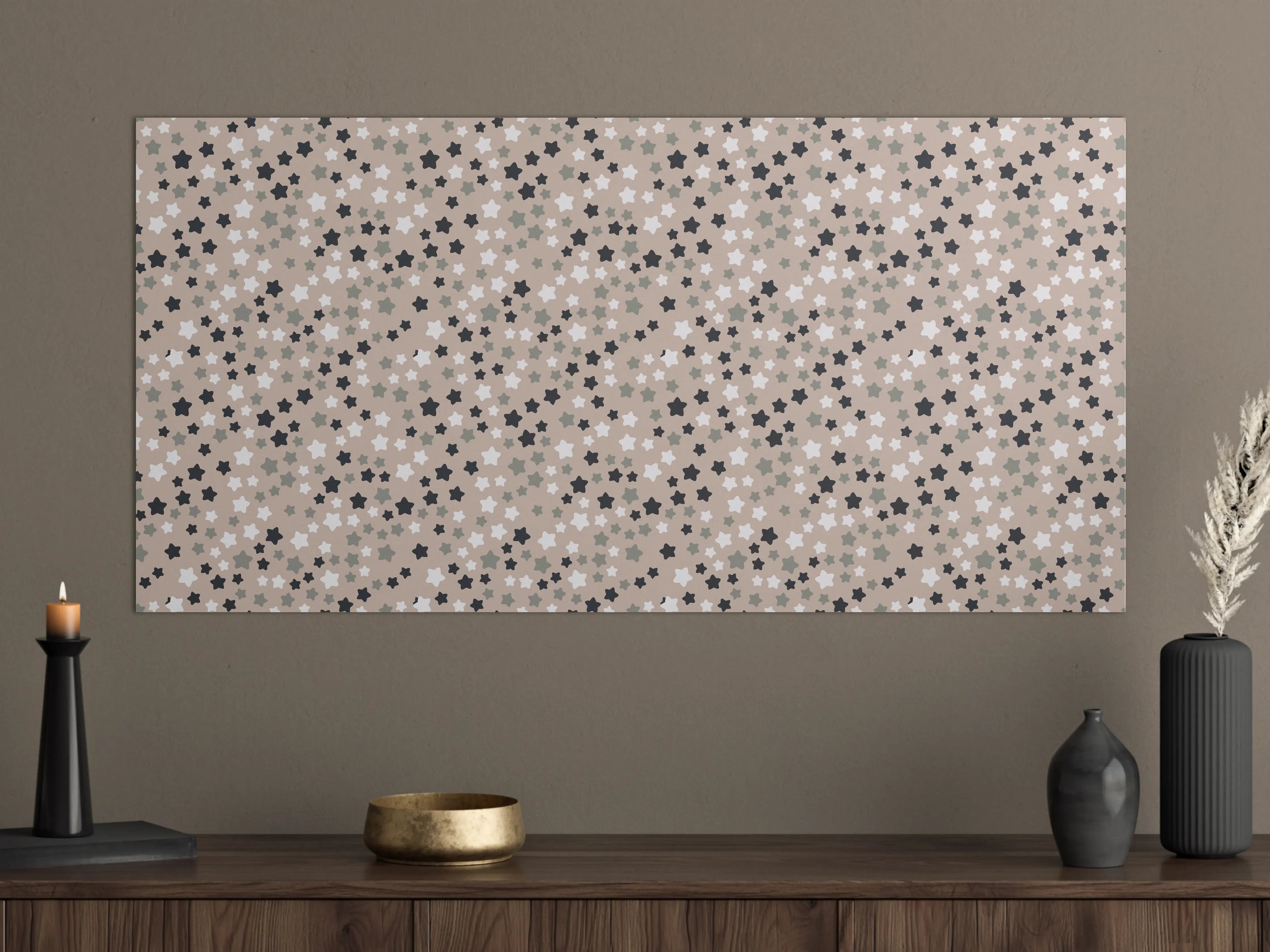 Große Wandbilder - Beige Sternenmuster mit Schwarz Akzenten
