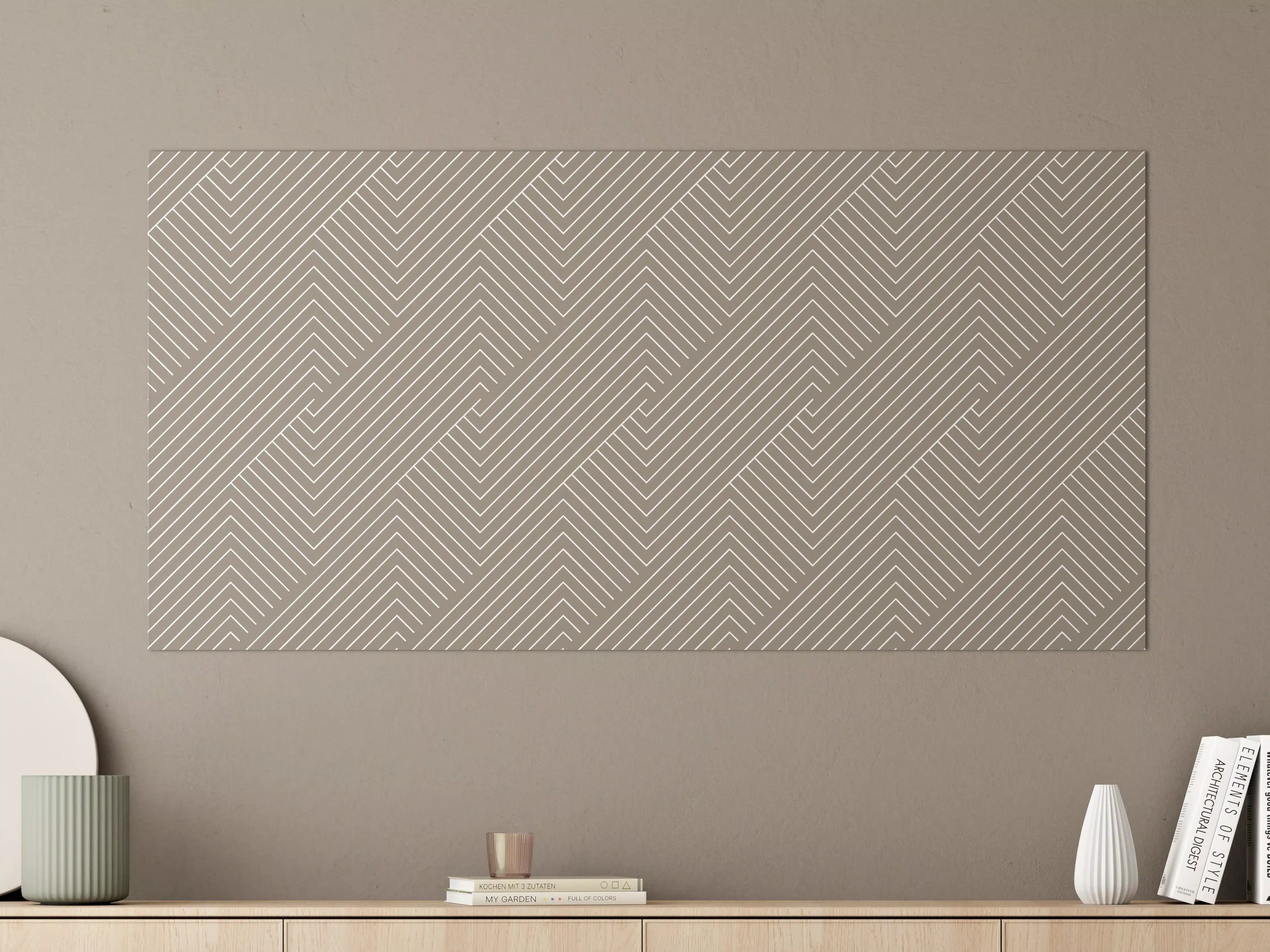 Große Wandbilder - Beige Streifenmuster mit Geometrie
