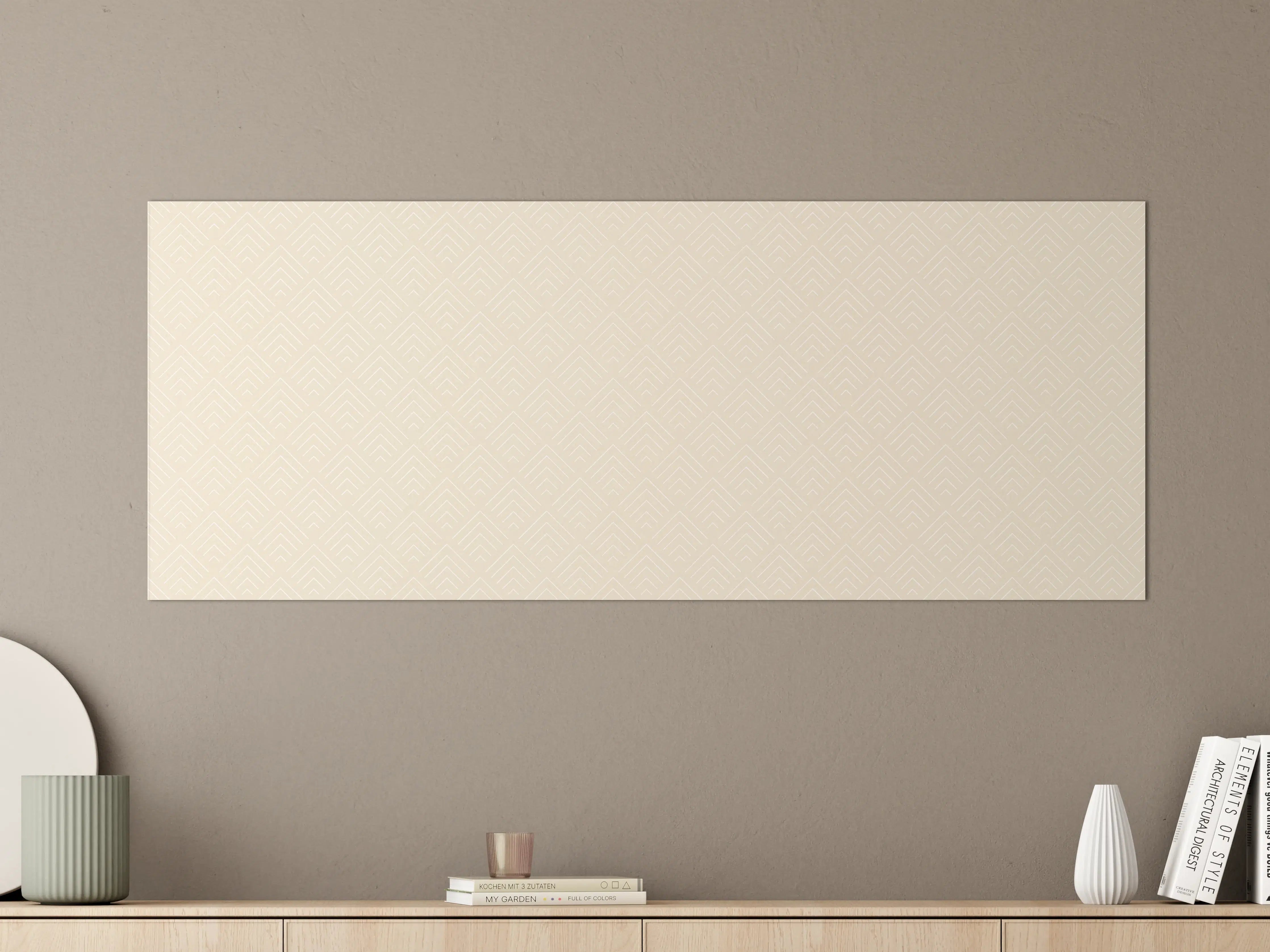 Große Wandbilder - Beige Tapete mit dezenter Musterung