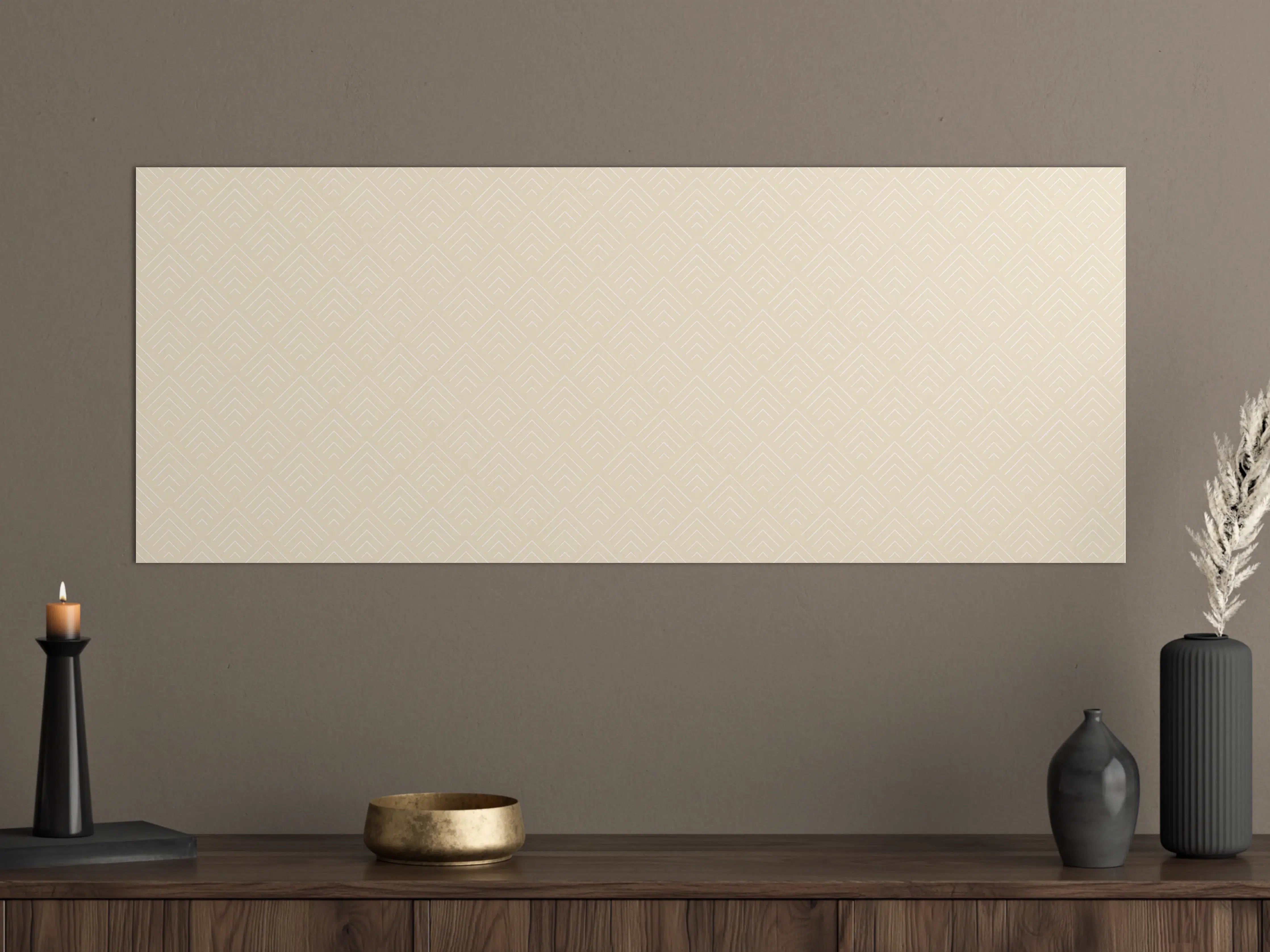 Große Wandbilder - Beige Tapete mit dezenter Musterung