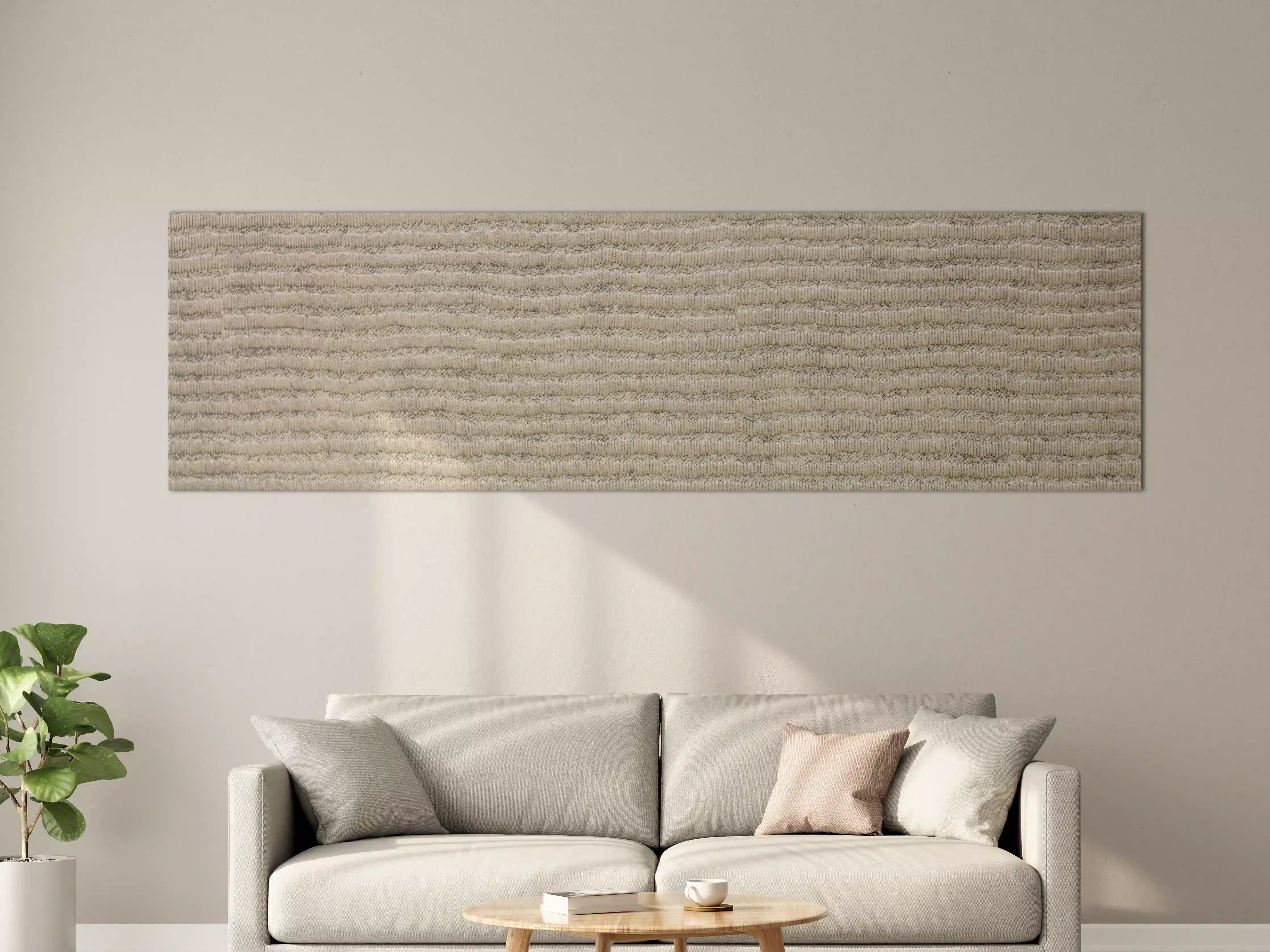 Große Wandbilder - Beige Textur mit feiner Lineatur
