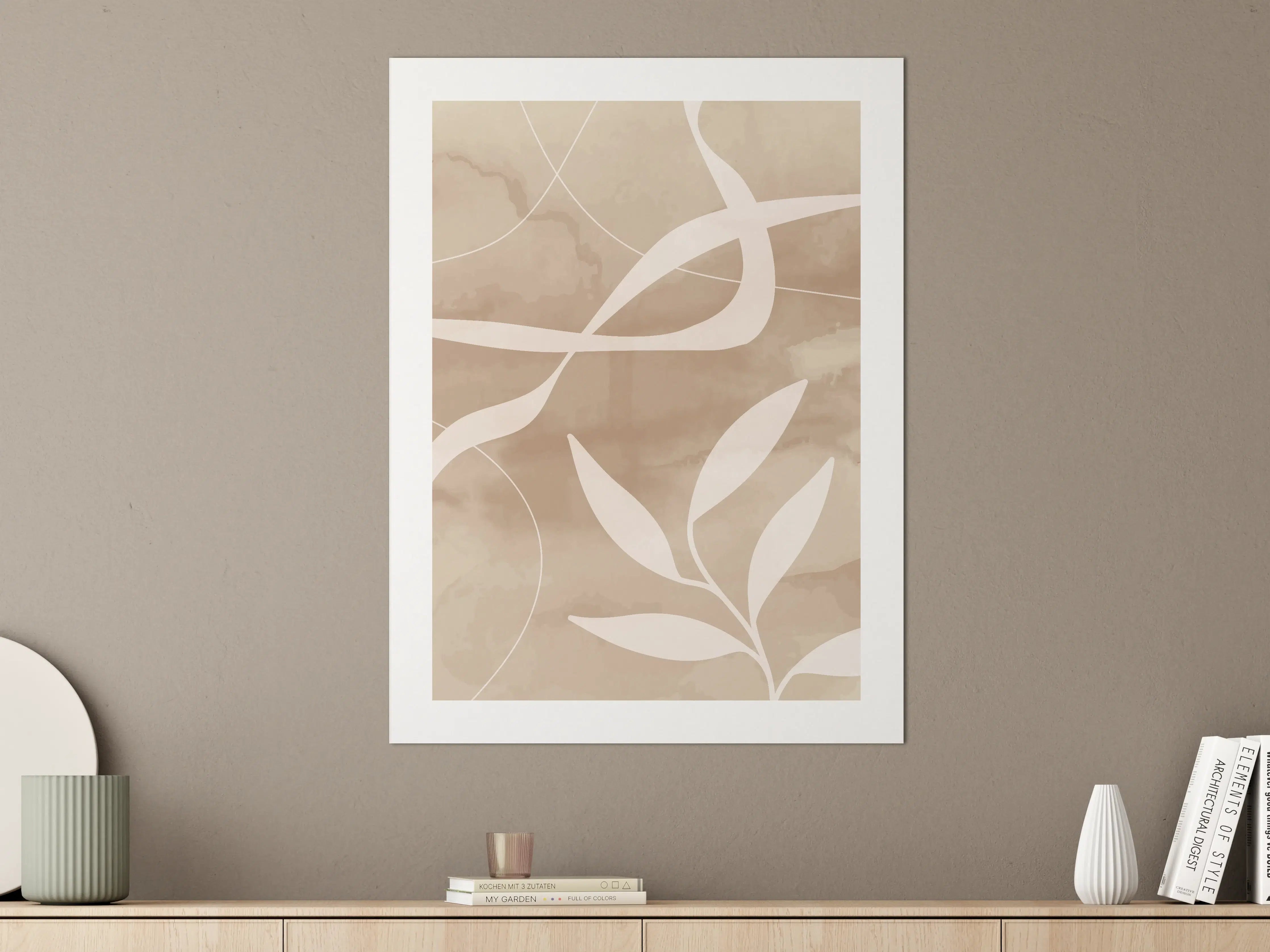Große Wandbilder - Beige-Ton Wandbild mit Naturmotiven