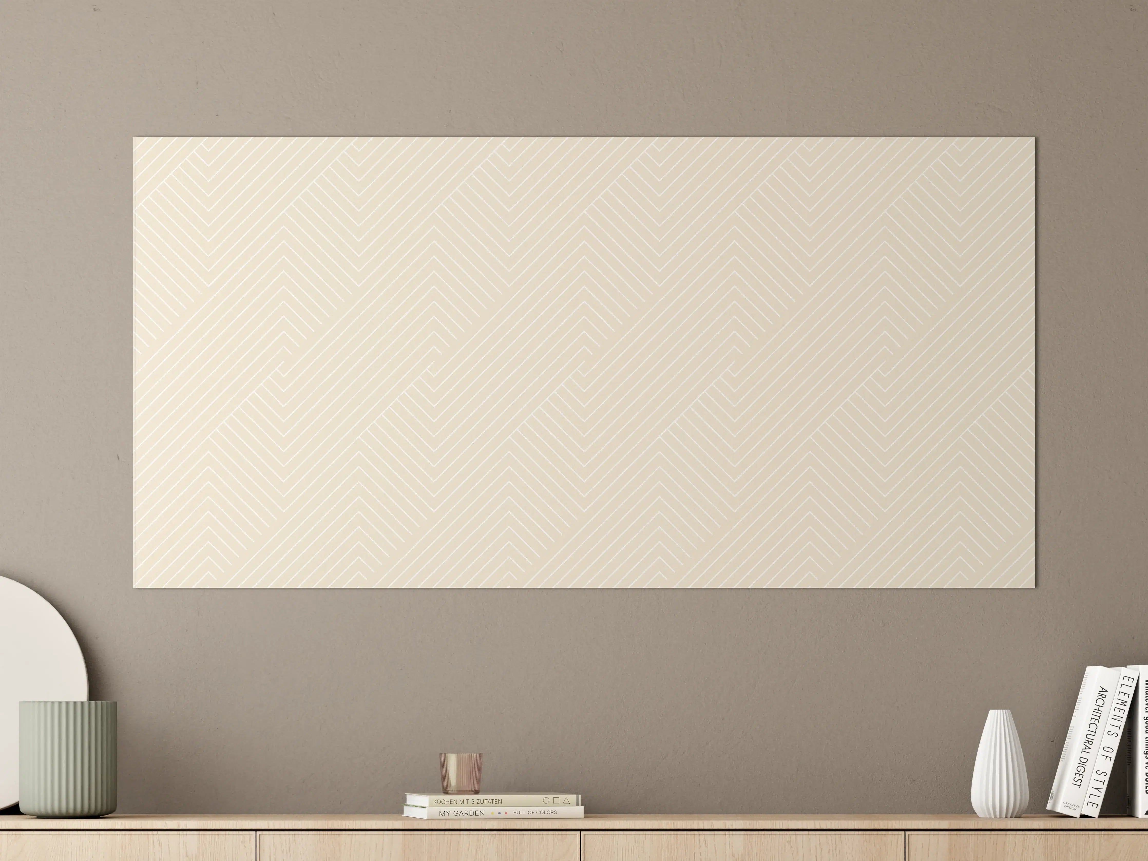 Große Wandbilder - Beige Wand mit geometrischem Muster