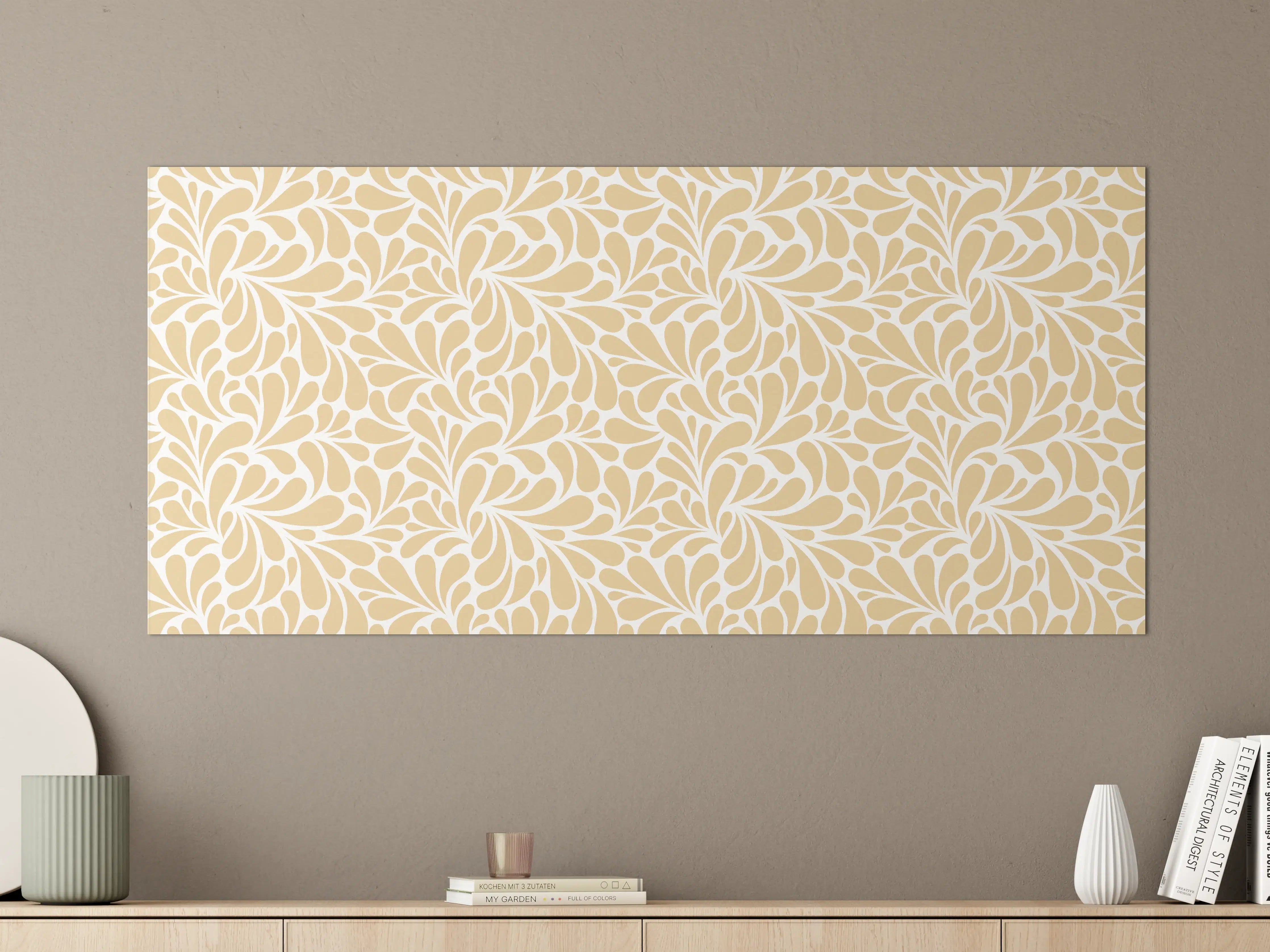 Große Wandbilder - Beige-Weiße Blumenmuster Textur