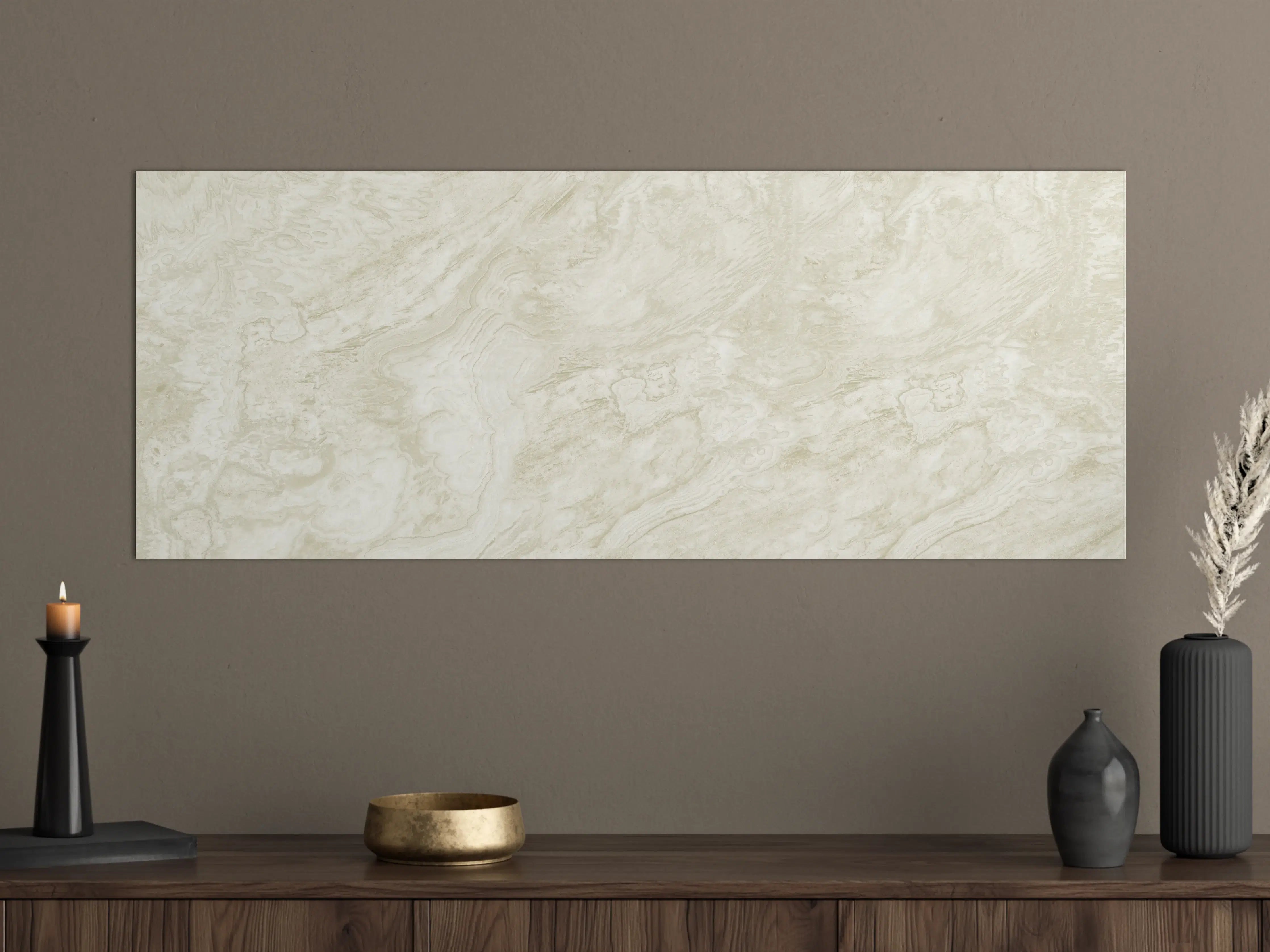 Große Wandbilder - Beige-Weißer Marmor