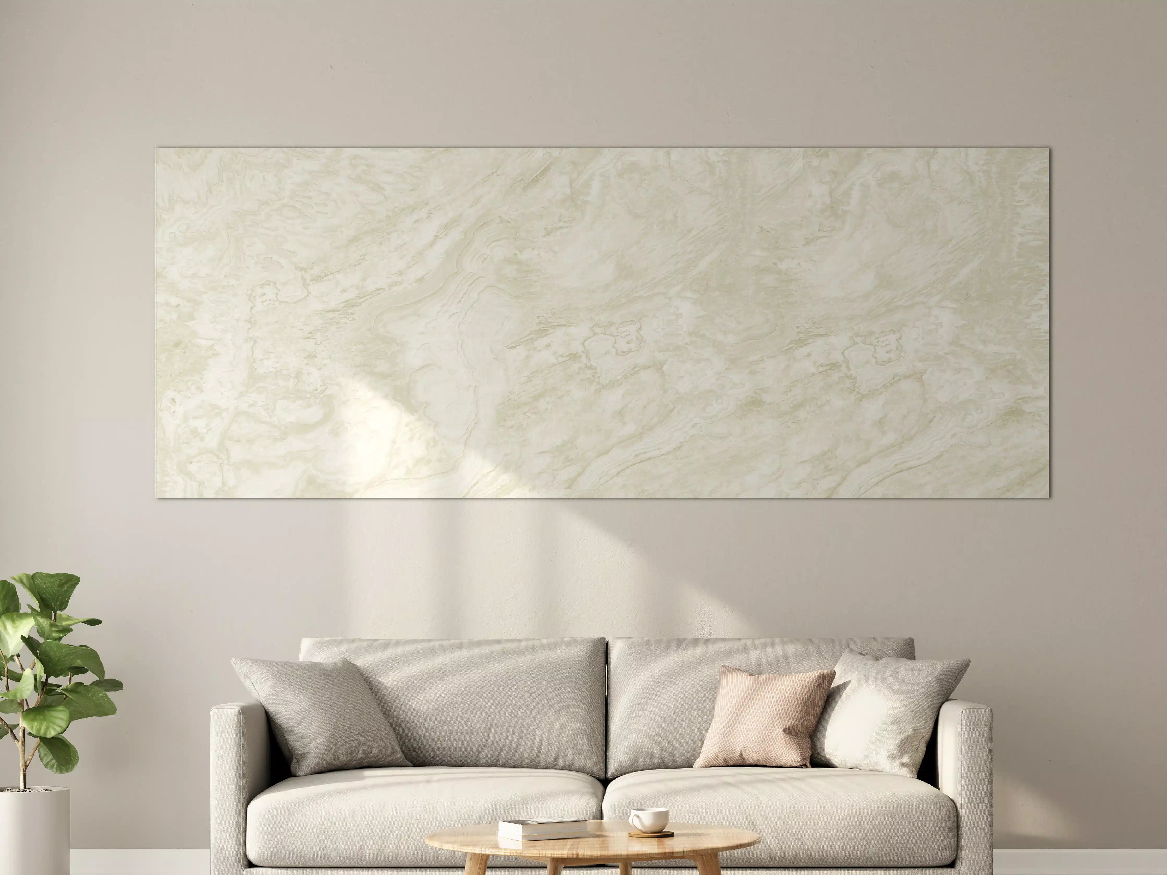 Große Wandbilder - Beige-Weißer Marmor