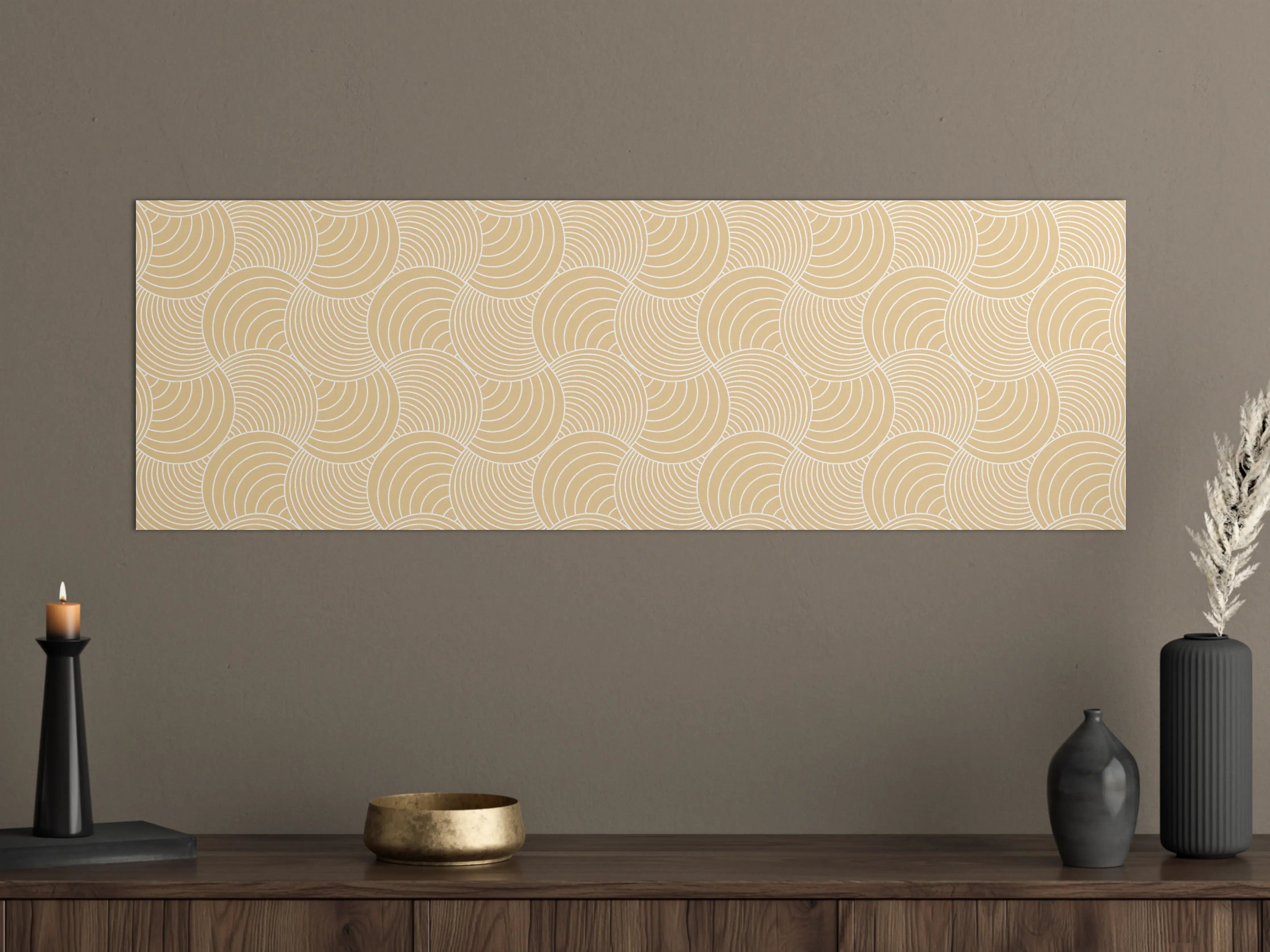 Große Wandbilder - Beige-Wellen-Design