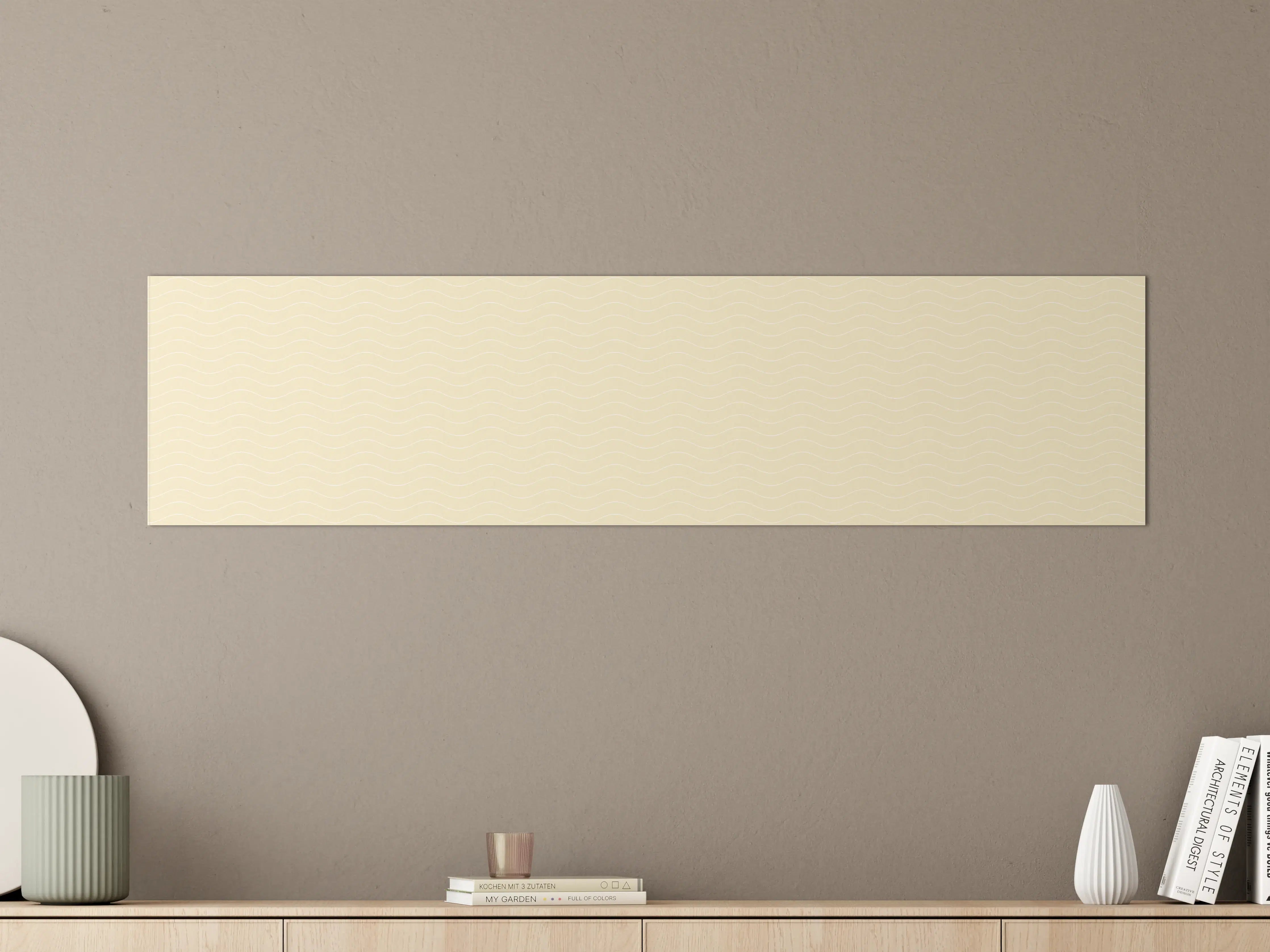 Große Wandbilder - Beige Wellenmuster mit zarten Linien