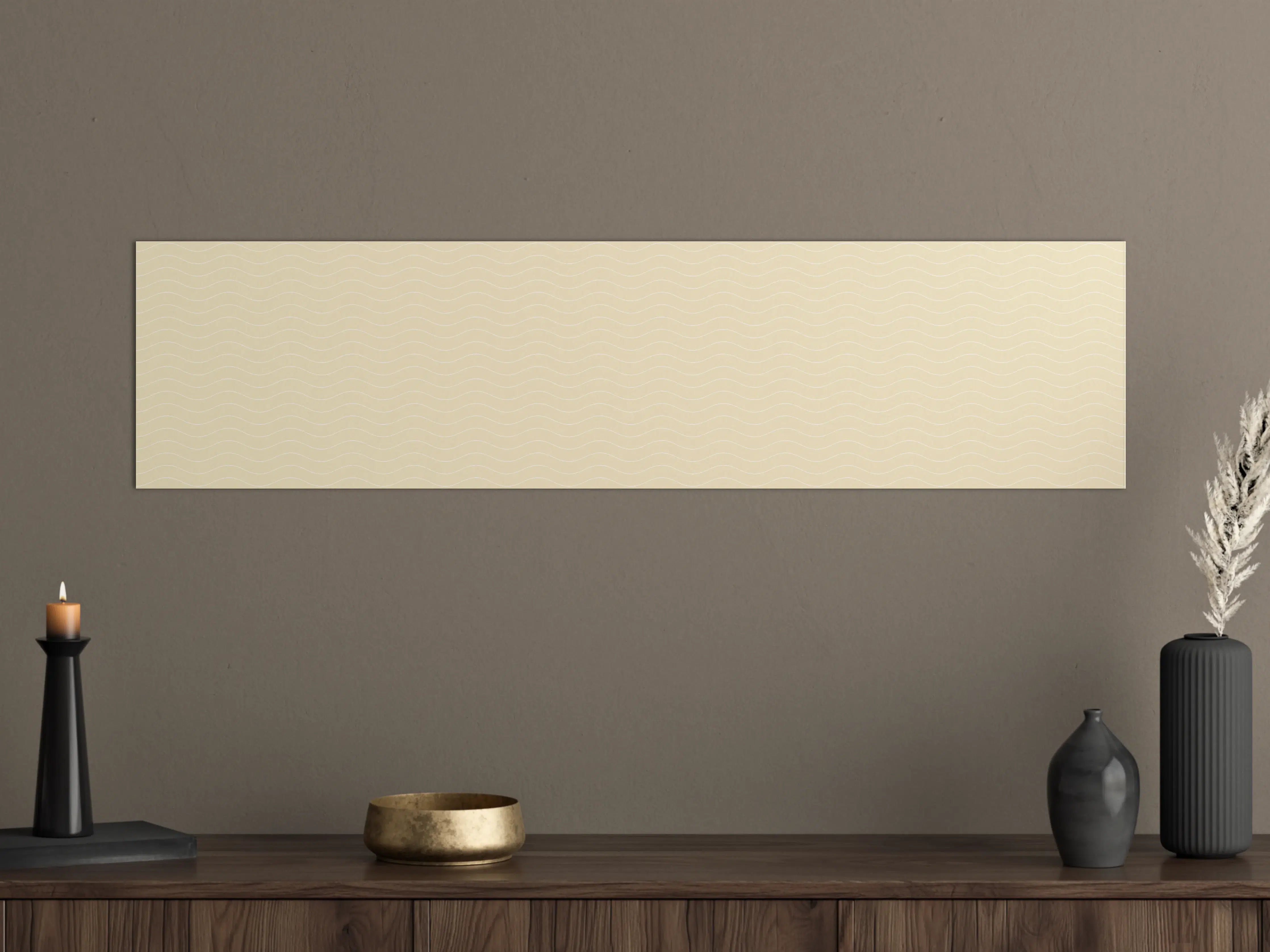 Große Wandbilder - Beige Wellenmuster mit zarten Linien