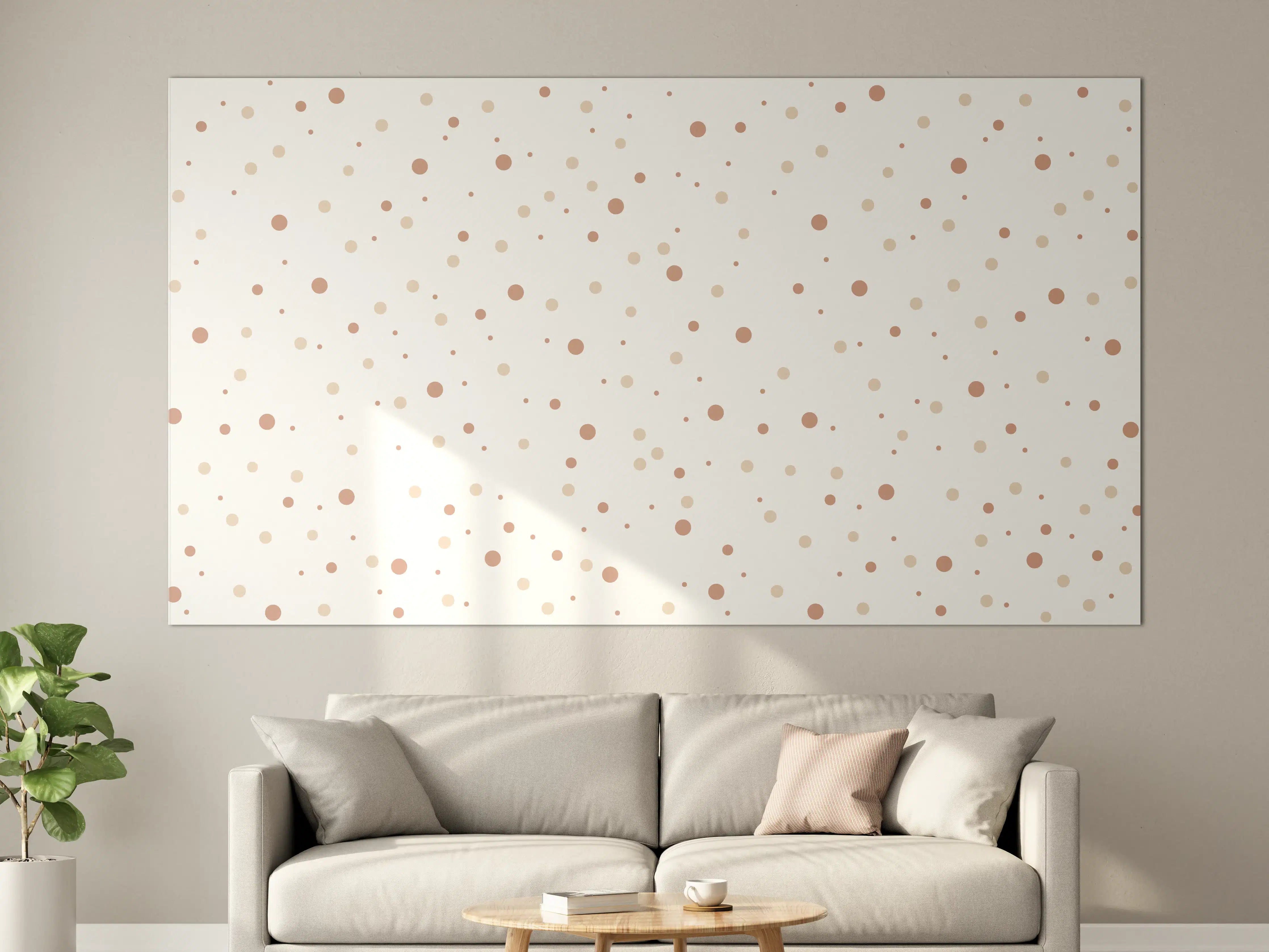 Große Wandbilder - Beige-braune Sprenkel auf weißem Hintergrund