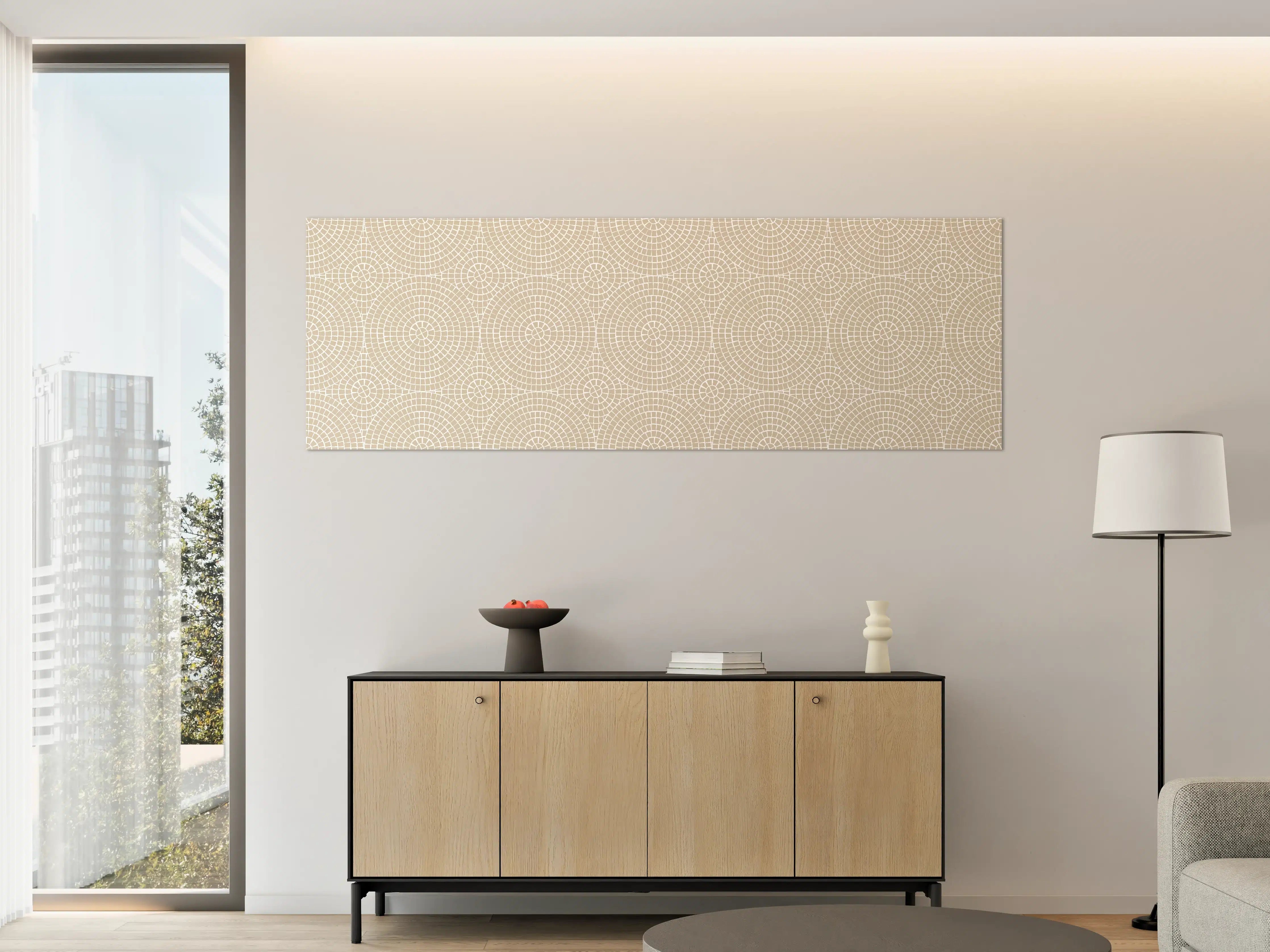 Große Wandbilder - Beige geometrische Muster mit kreisförmigen Strukturen