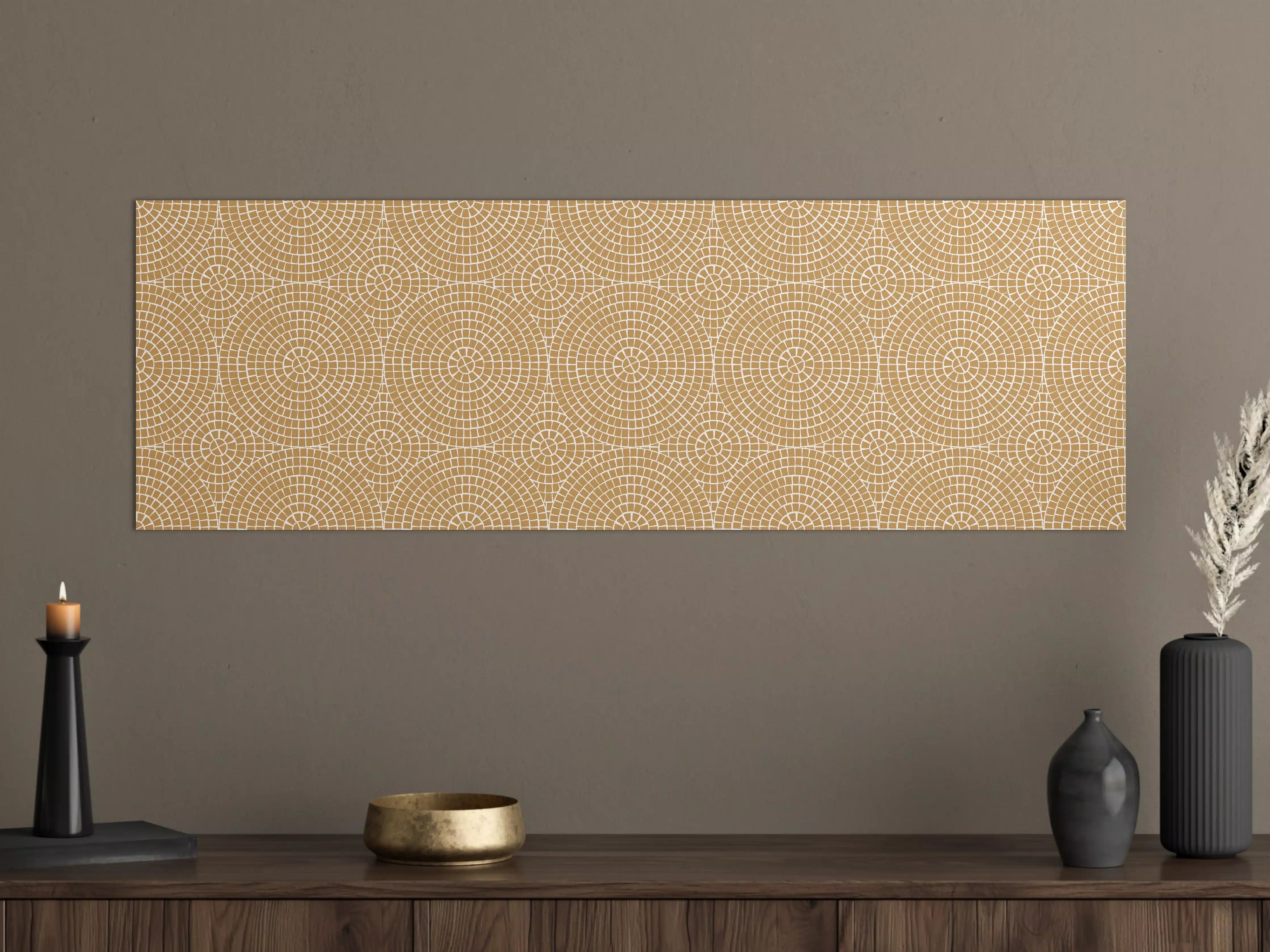 Große Wandbilder - Beige geometrisches Fliesenmuster