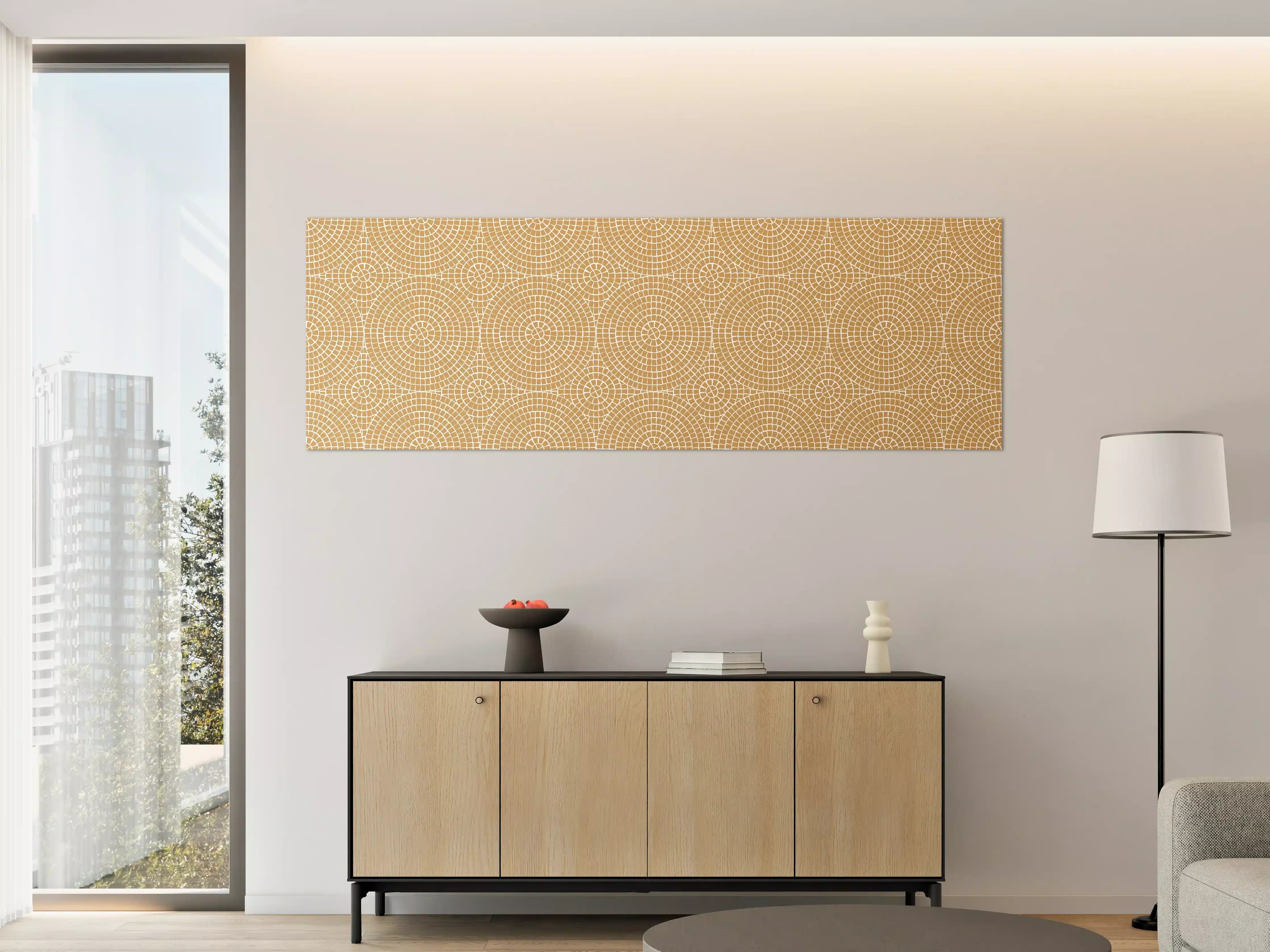 Große Wandbilder - Beige geometrisches Fliesenmuster