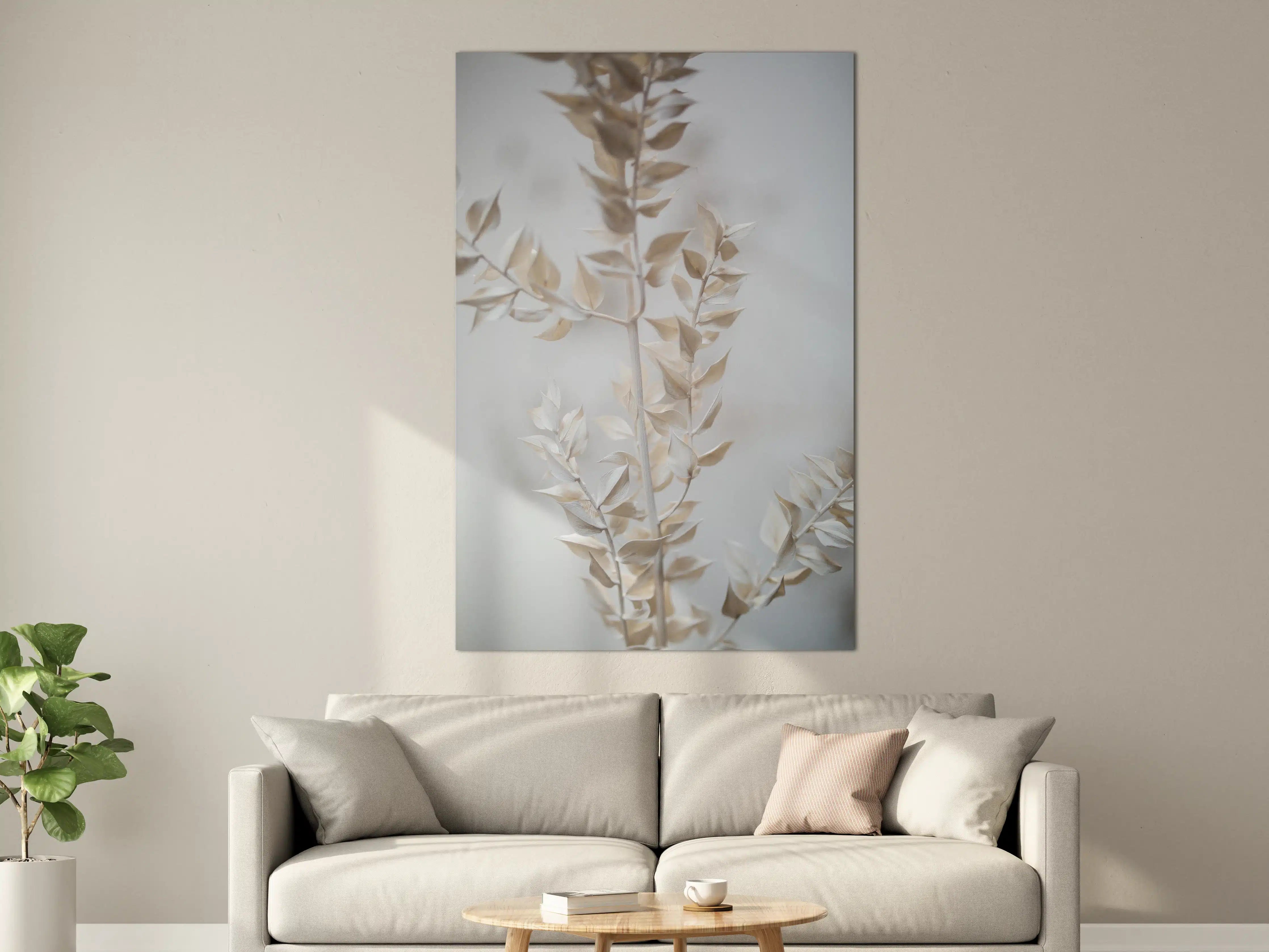 Große Wandbilder - Beige getrocknete Pflanze im minimalistischem Stil