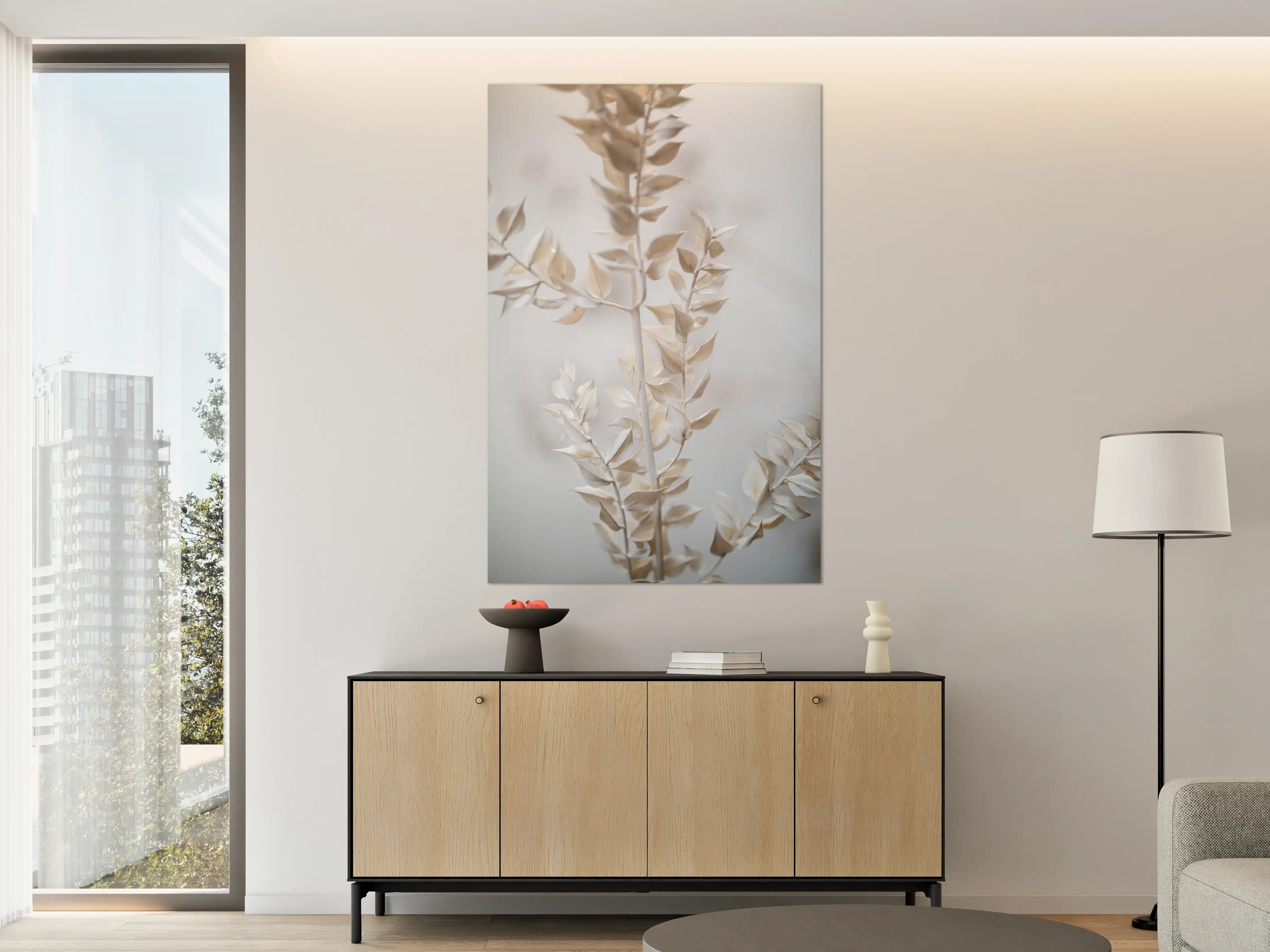 Große Wandbilder - Beige getrocknete Pflanze im minimalistischem Stil
