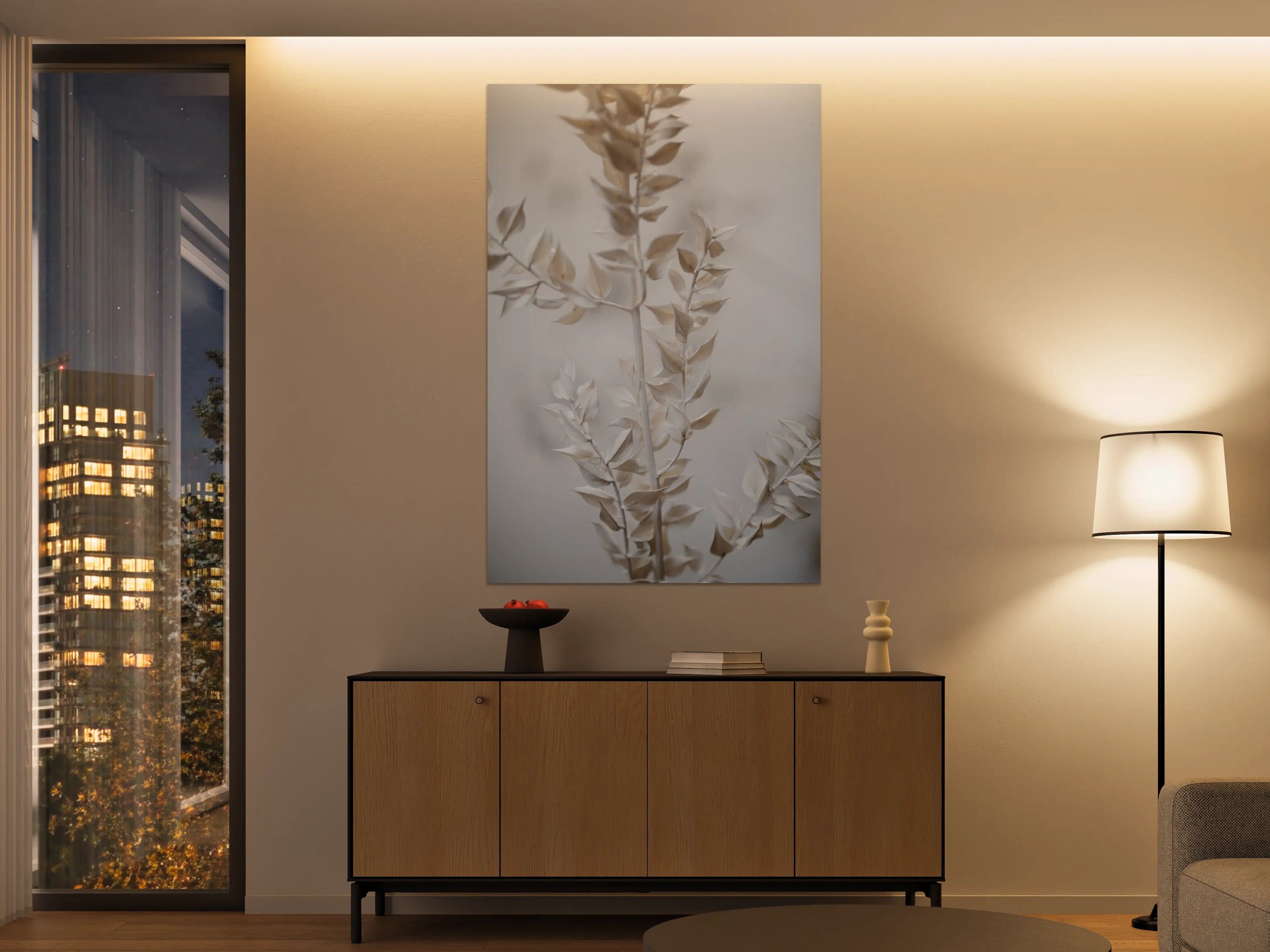 Große Wandbilder - Beige getrocknete Pflanze im minimalistischem Stil