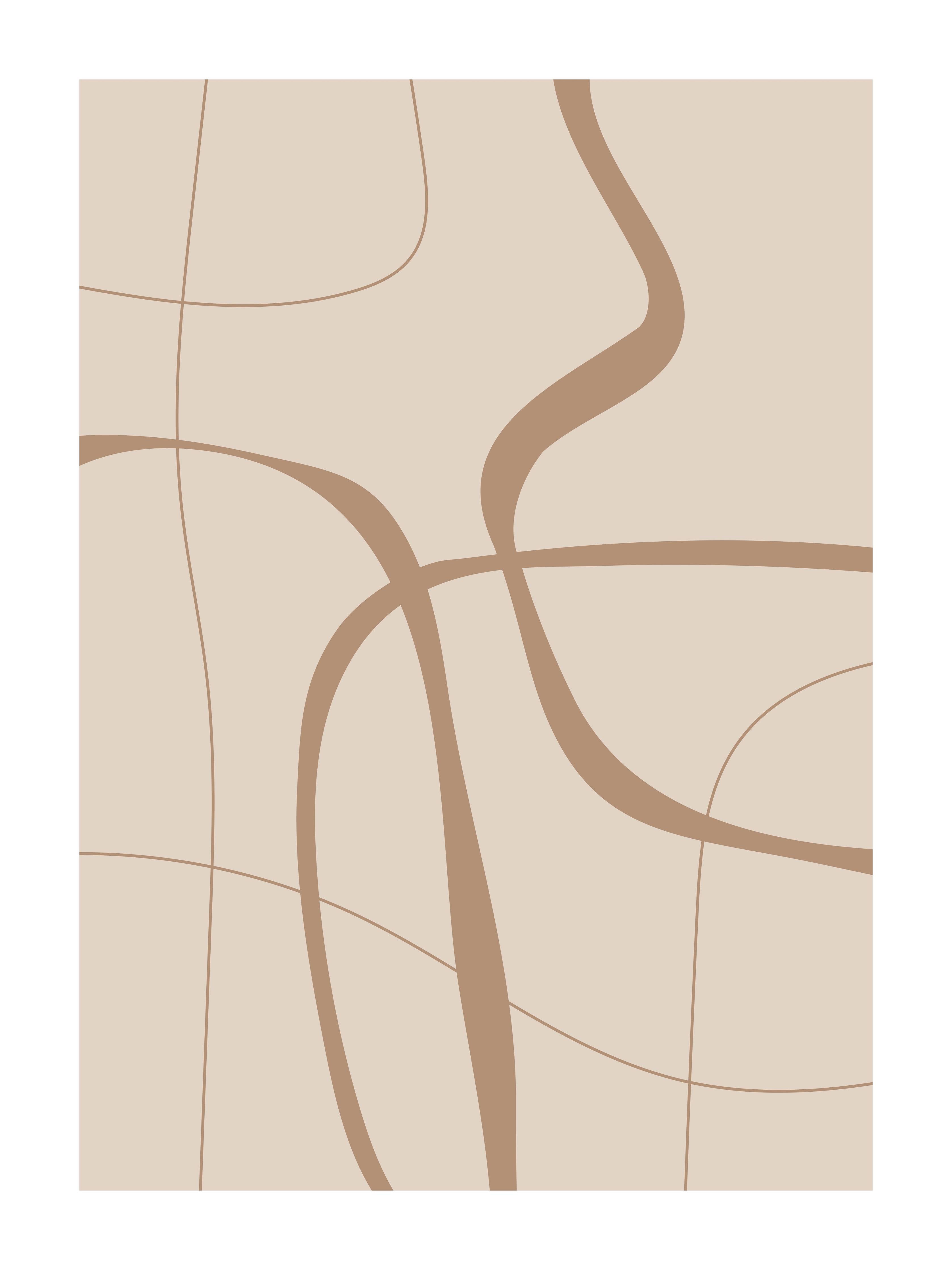 Große Wandbilder-Beige und Braun Linienmuster