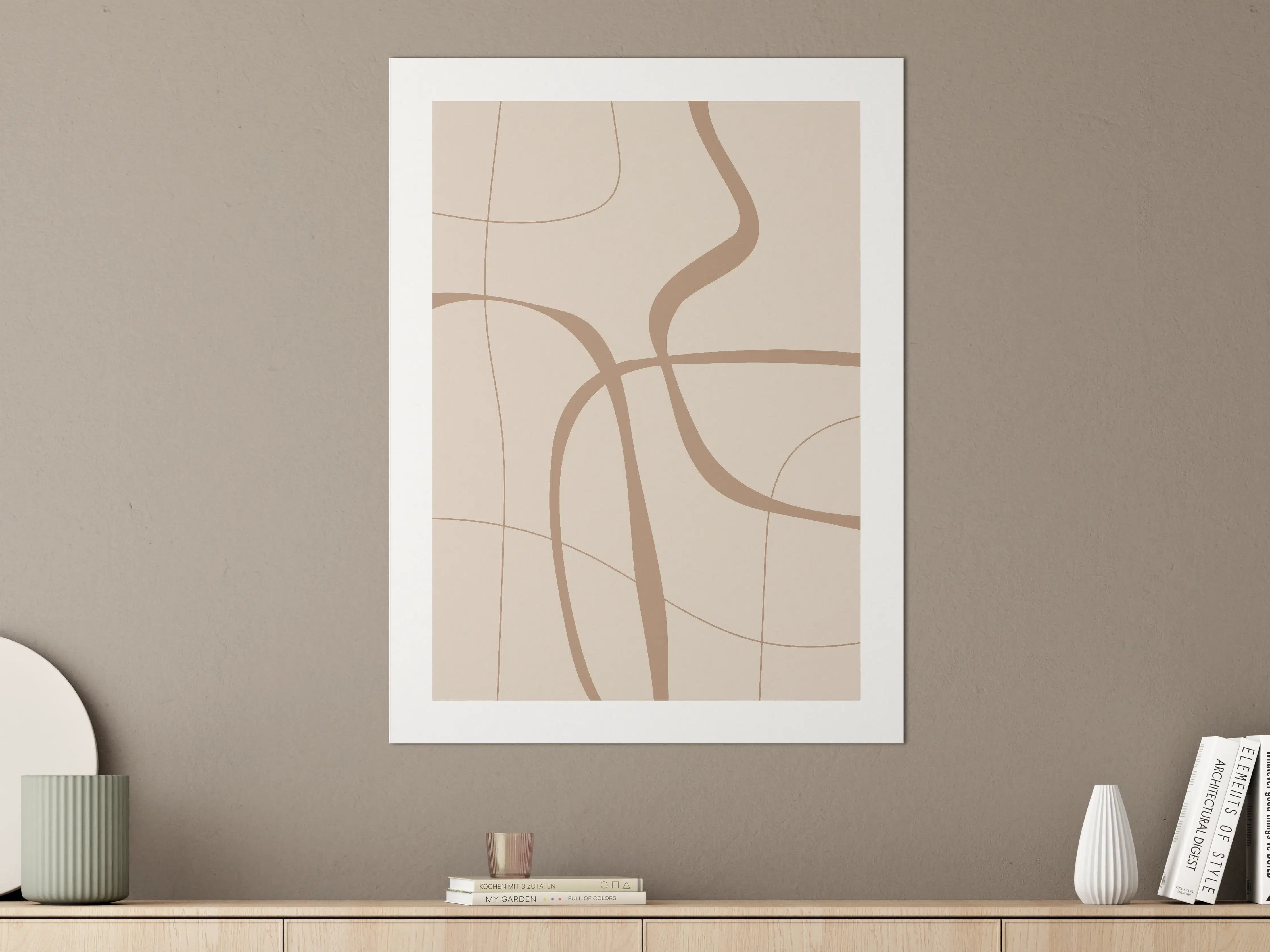 Große Wandbilder - Beige und Braun Linienmuster