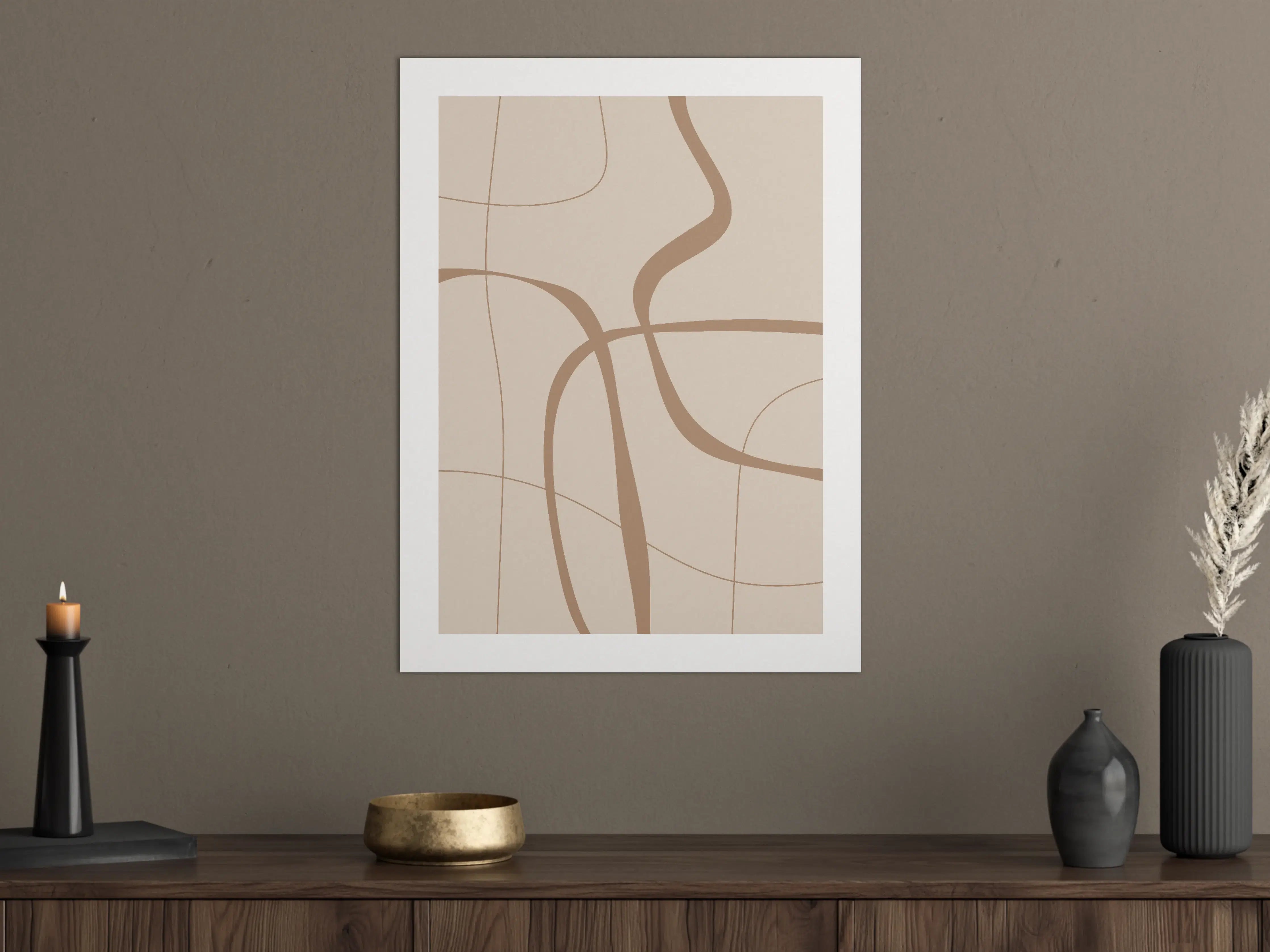 Große Wandbilder - Beige und Braun Linienmuster