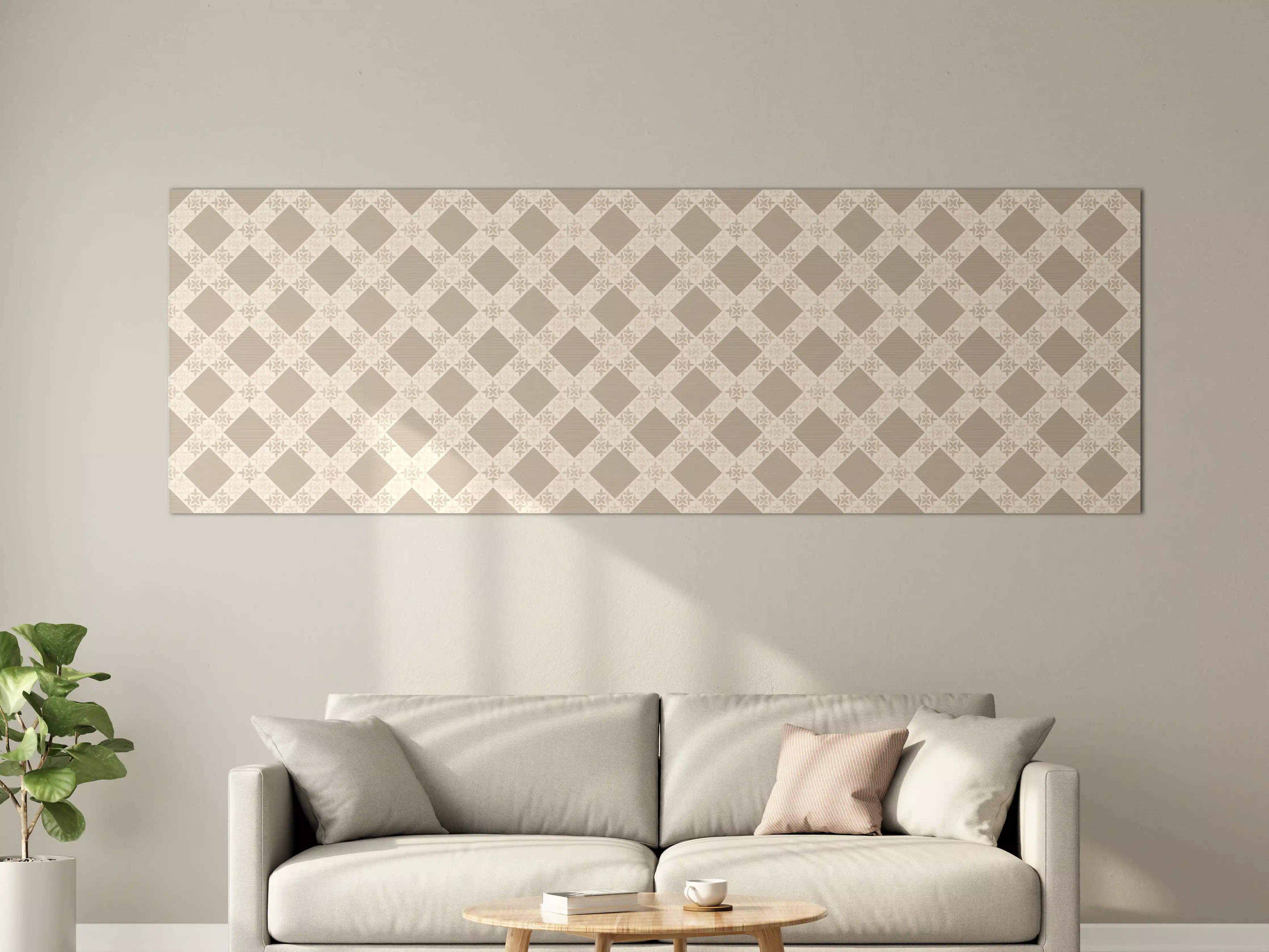 Große Wandbilder - Beige und Grau geometrisches Muster