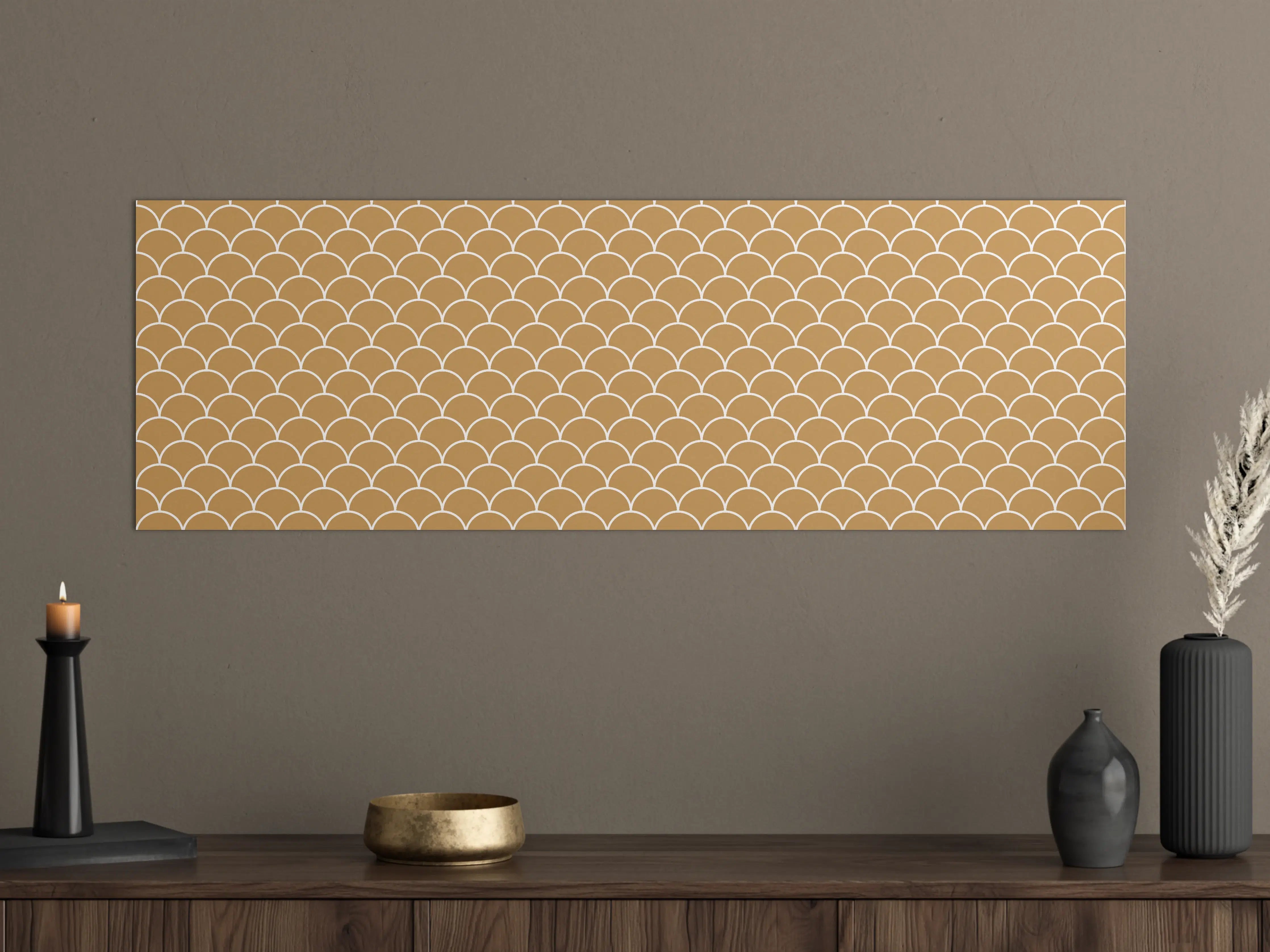 Große Wandbilder - Beige-weiße Meereswellen-Musterwandbild