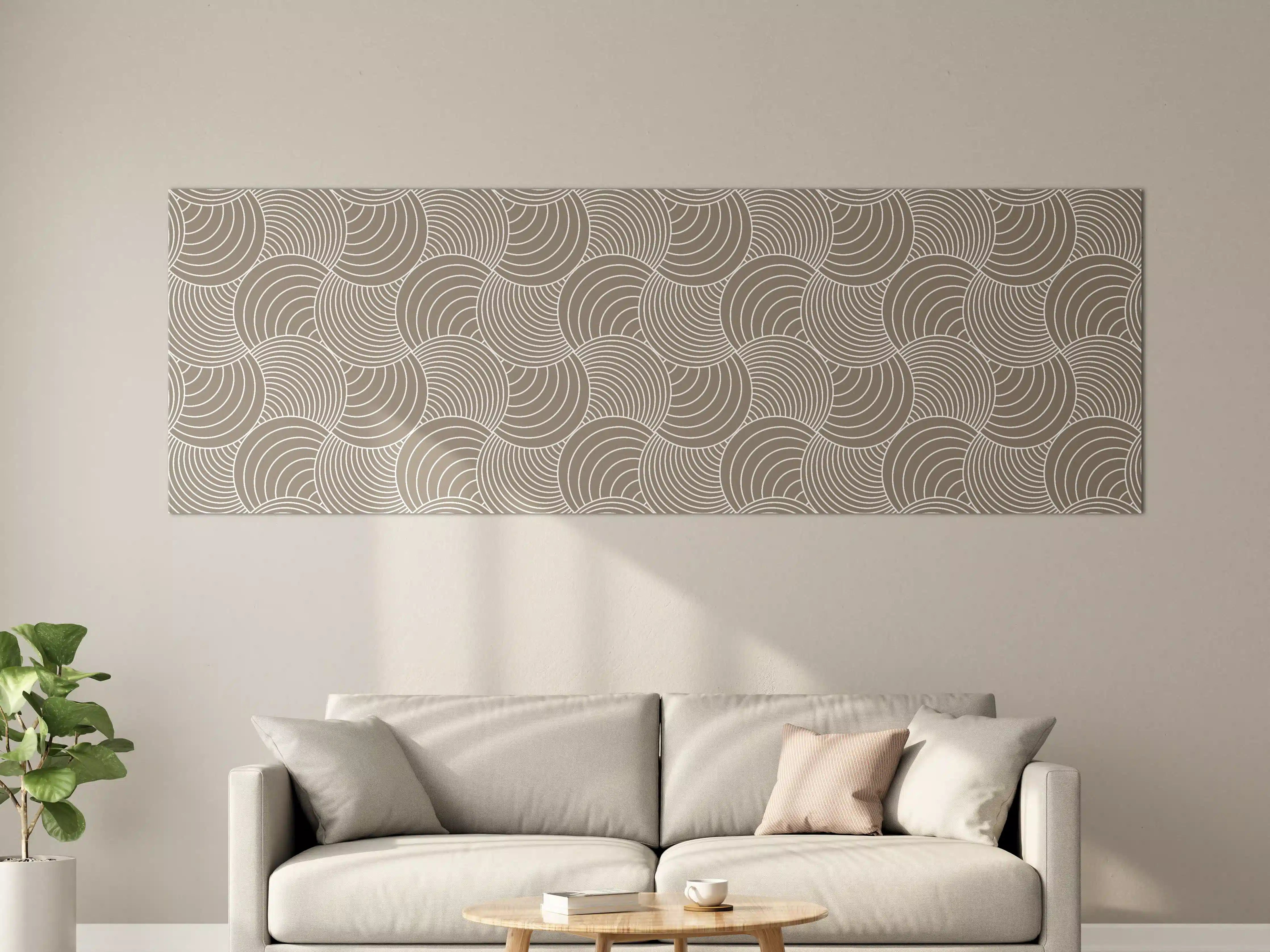 Große Wandbilder - Beiger Wellendesign