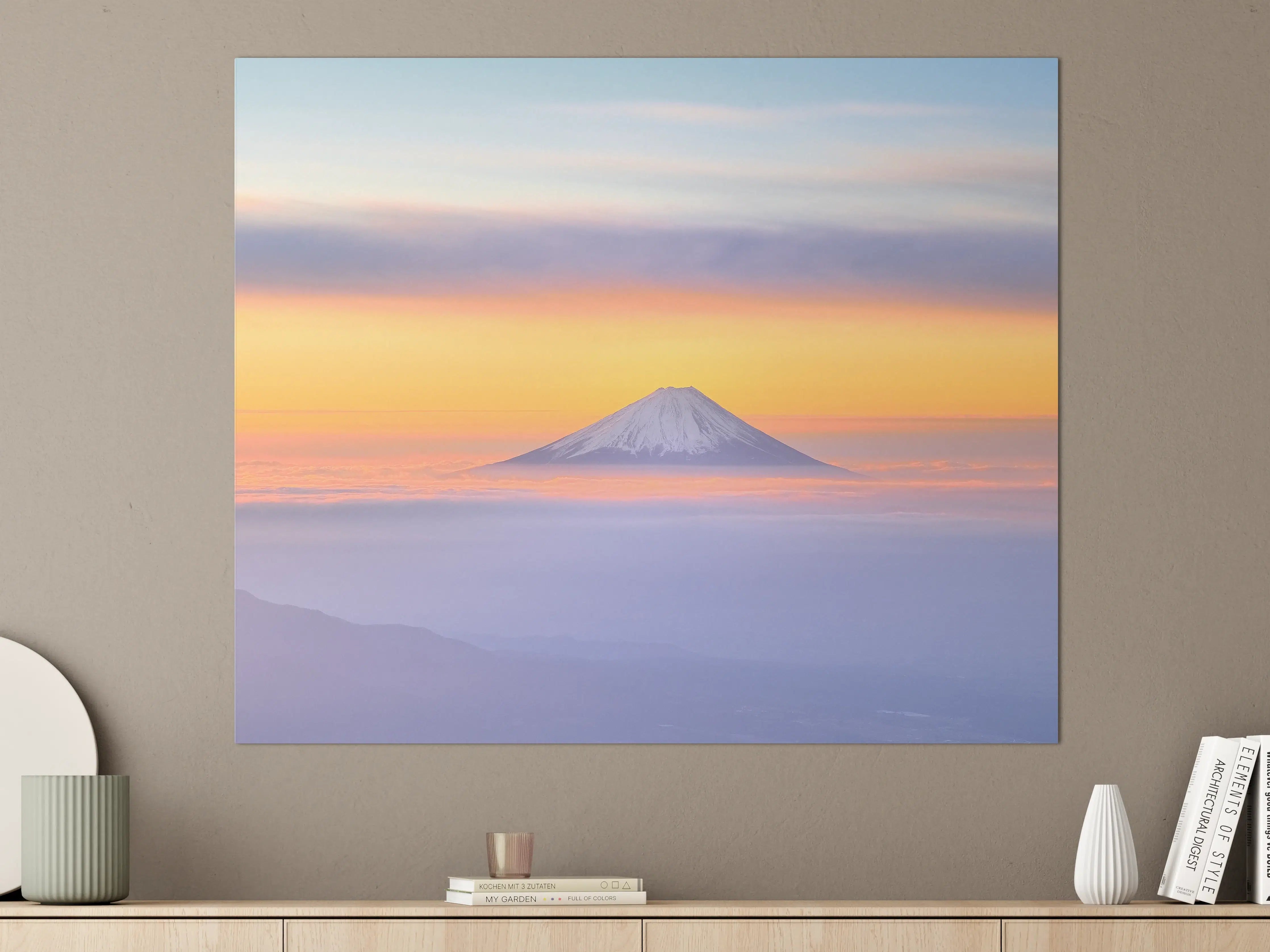 Große Wandbilder - Berg im Sonnenuntergang mit Wolken und Himmel