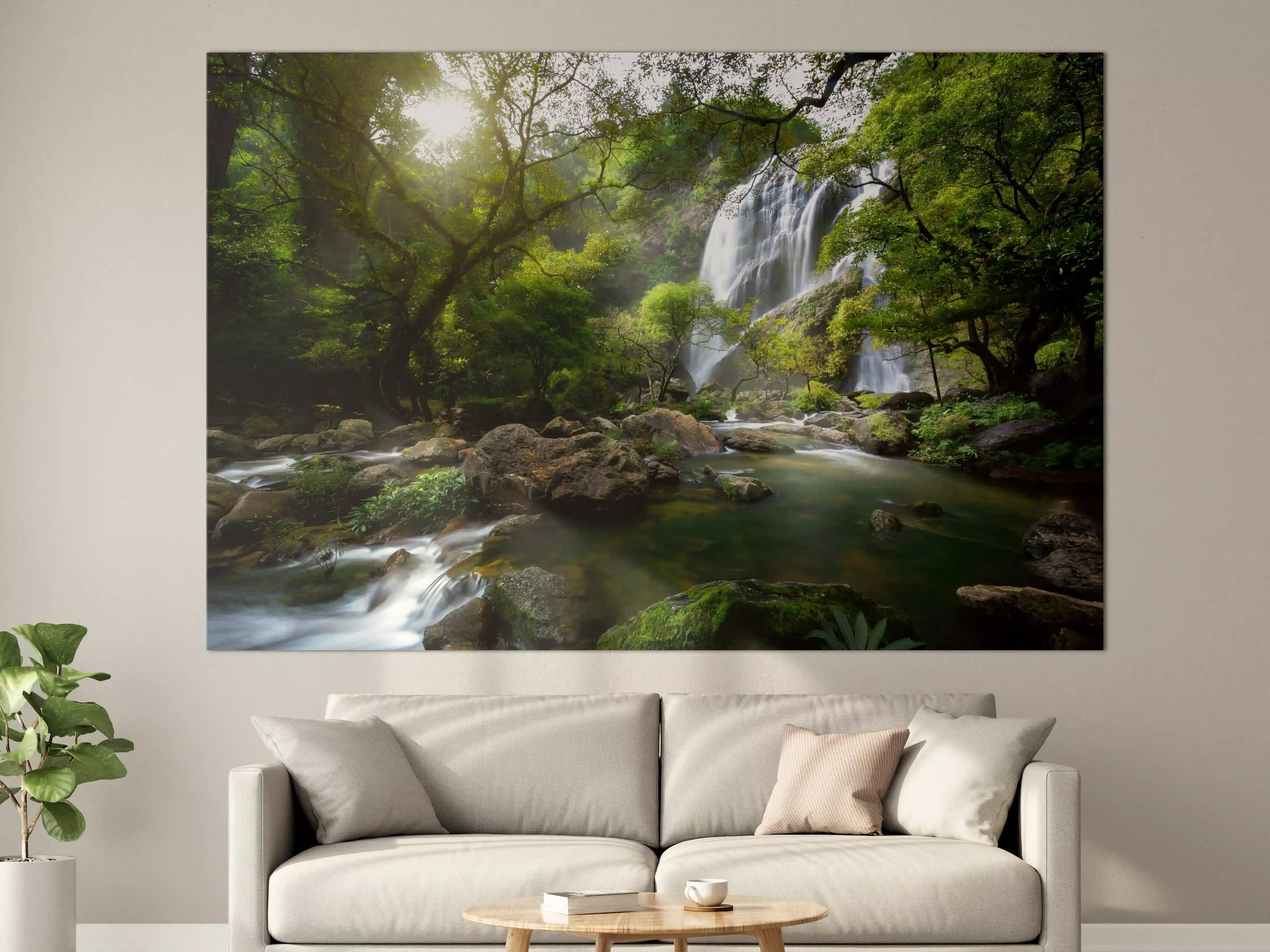 Große Wandbilder - Bergbach und Wasserfall in Thailand