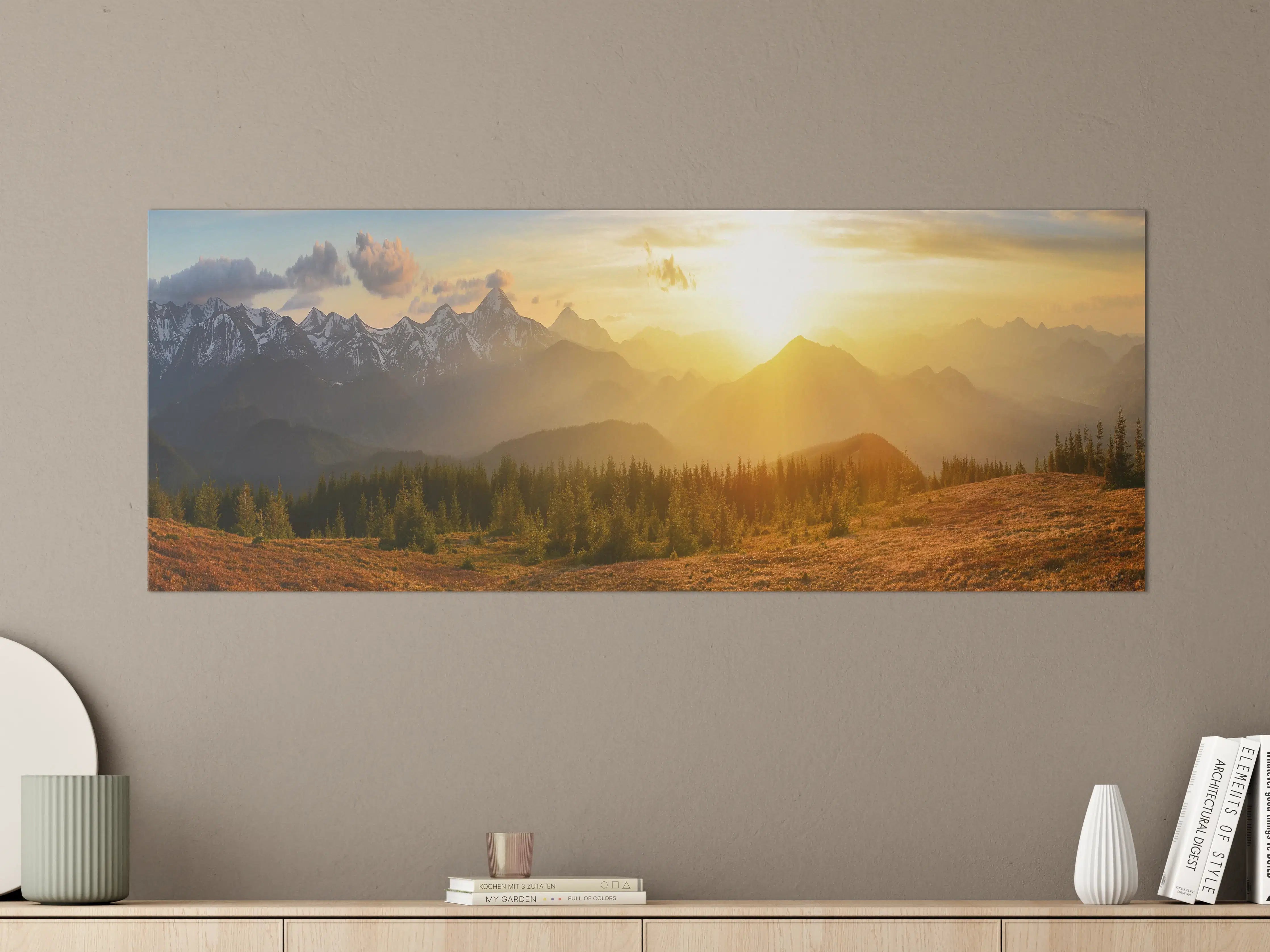 Große Wandbilder - Berge im Sonnenuntergang