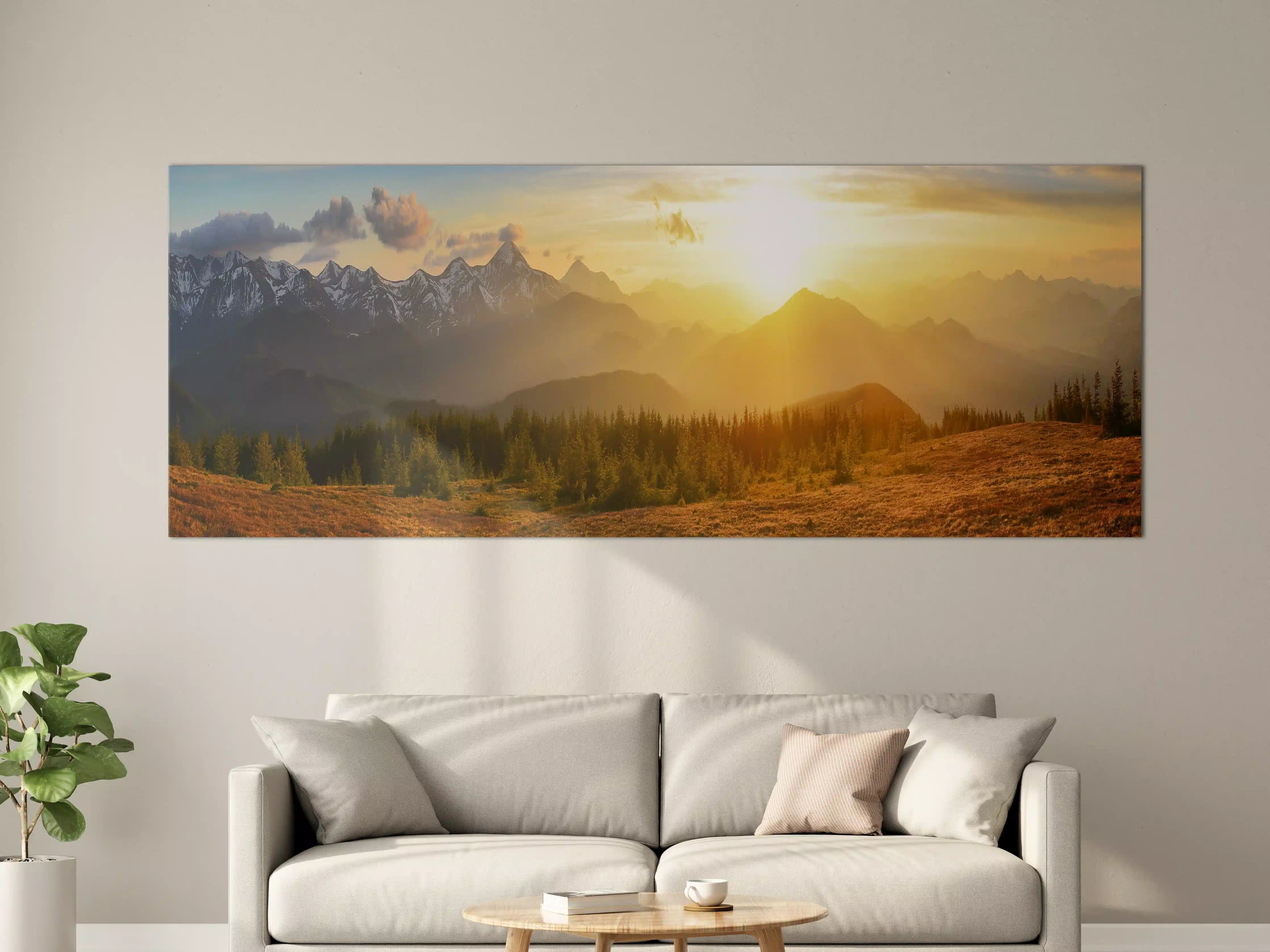 Große Wandbilder - Berge im Sonnenuntergang