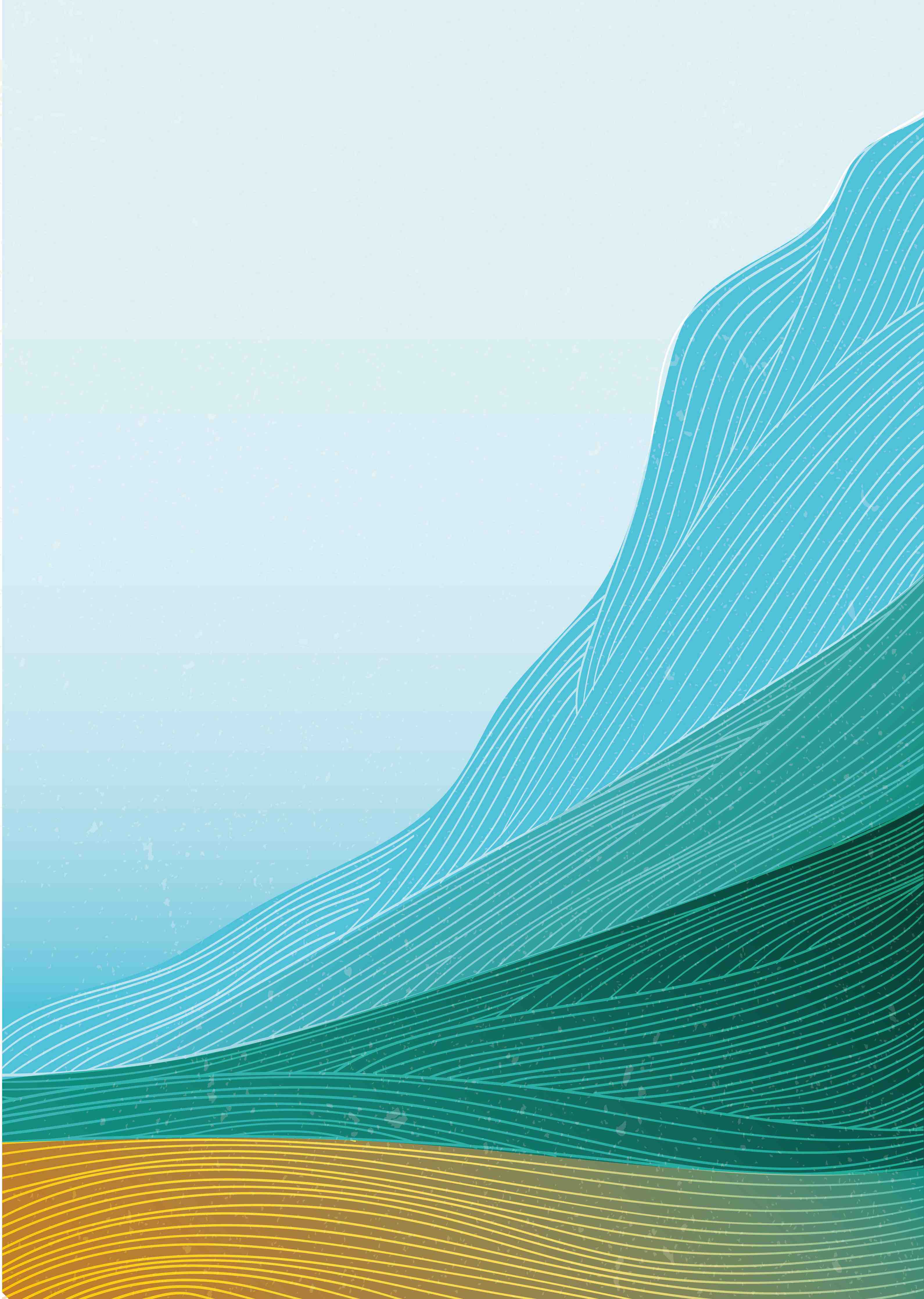 Große Wandbilder-Berglandschaft in sanften Blau- und Grüntönen