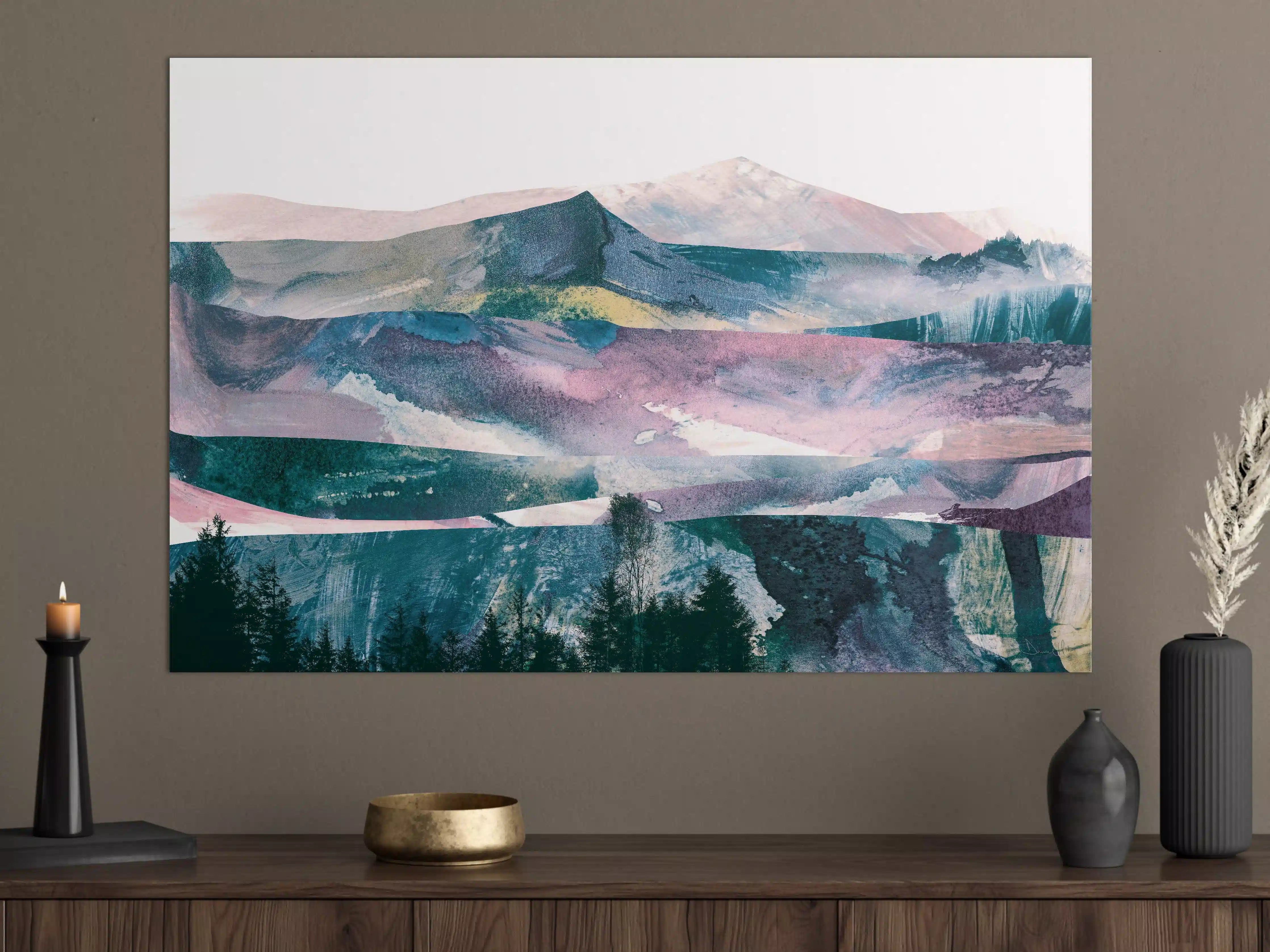 Große Wandbilder - Bergpanorama in Farbabstraktion
