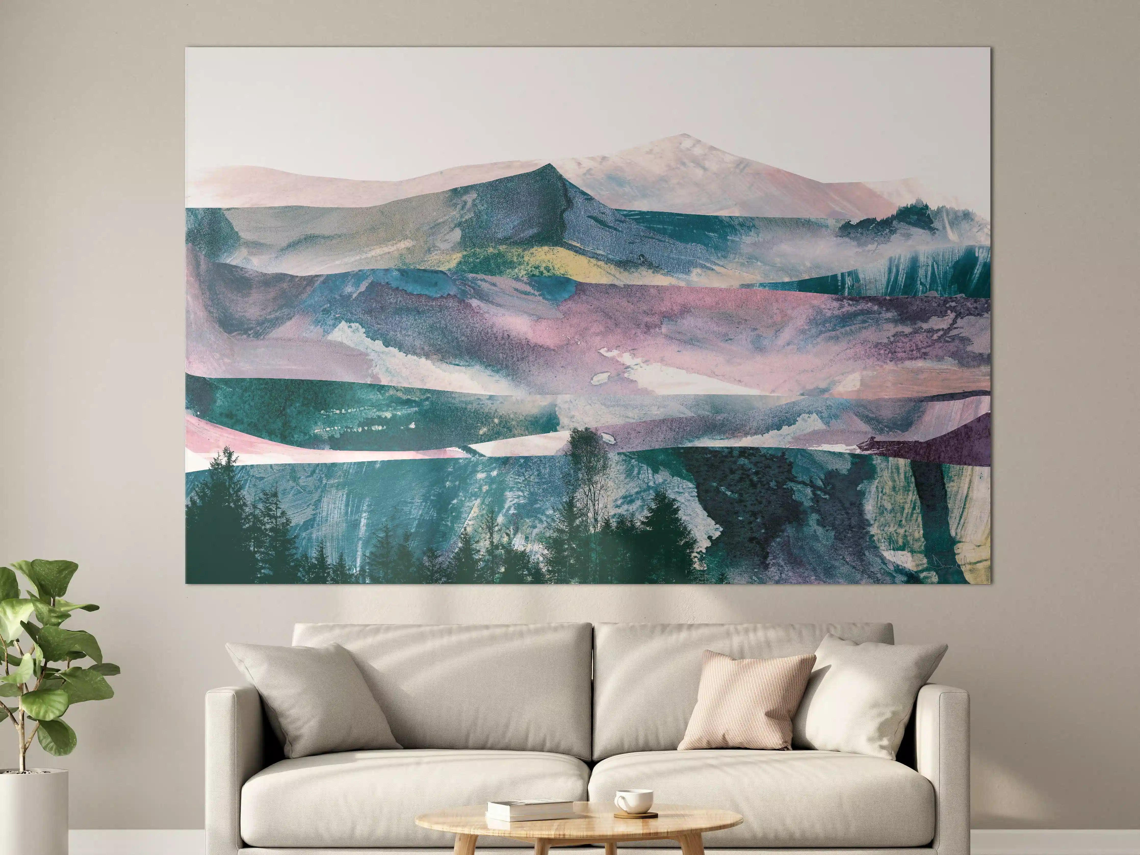 Große Wandbilder - Bergpanorama in Farbabstraktion