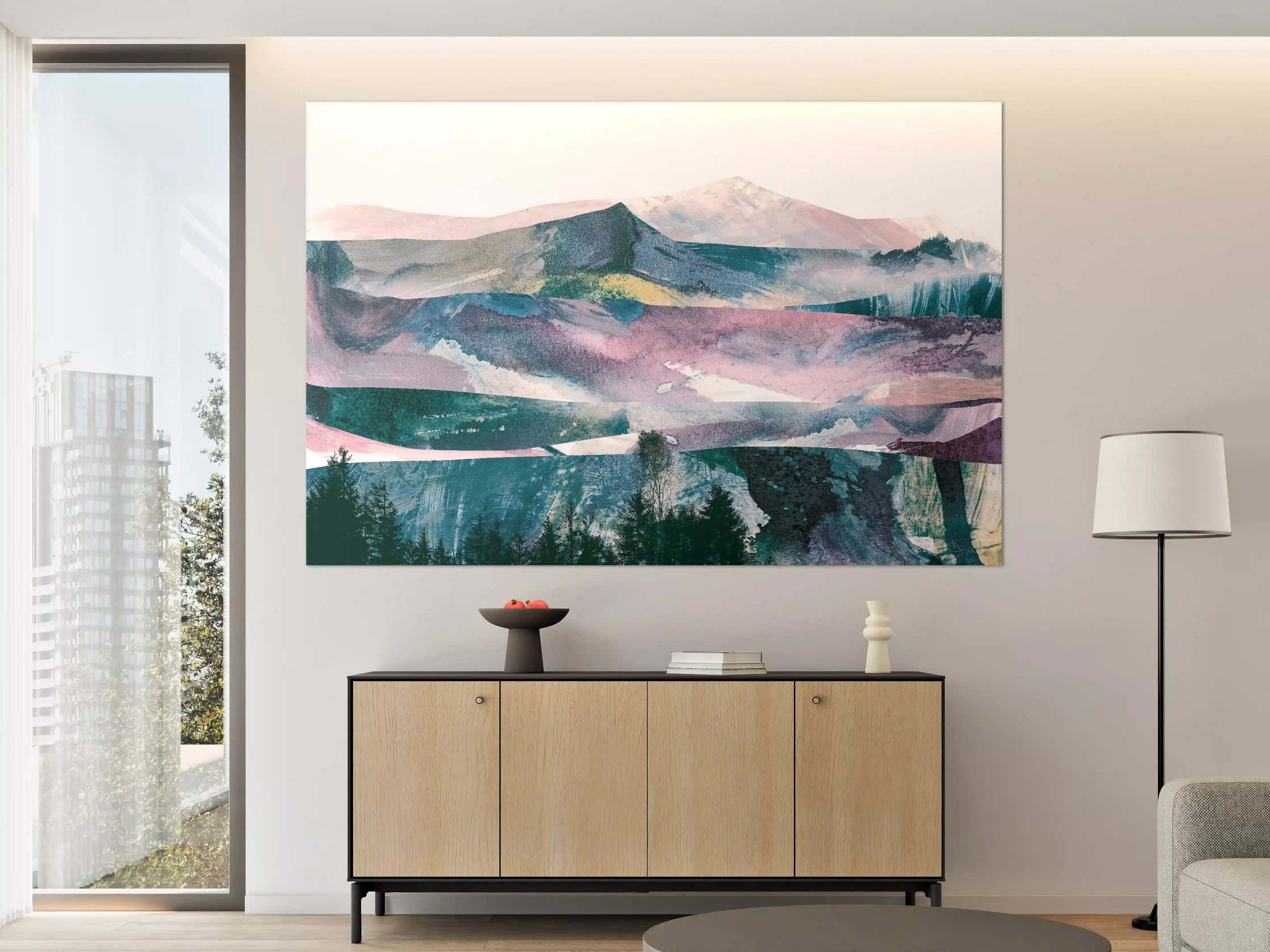 Große Wandbilder - Bergpanorama in Farbabstraktion