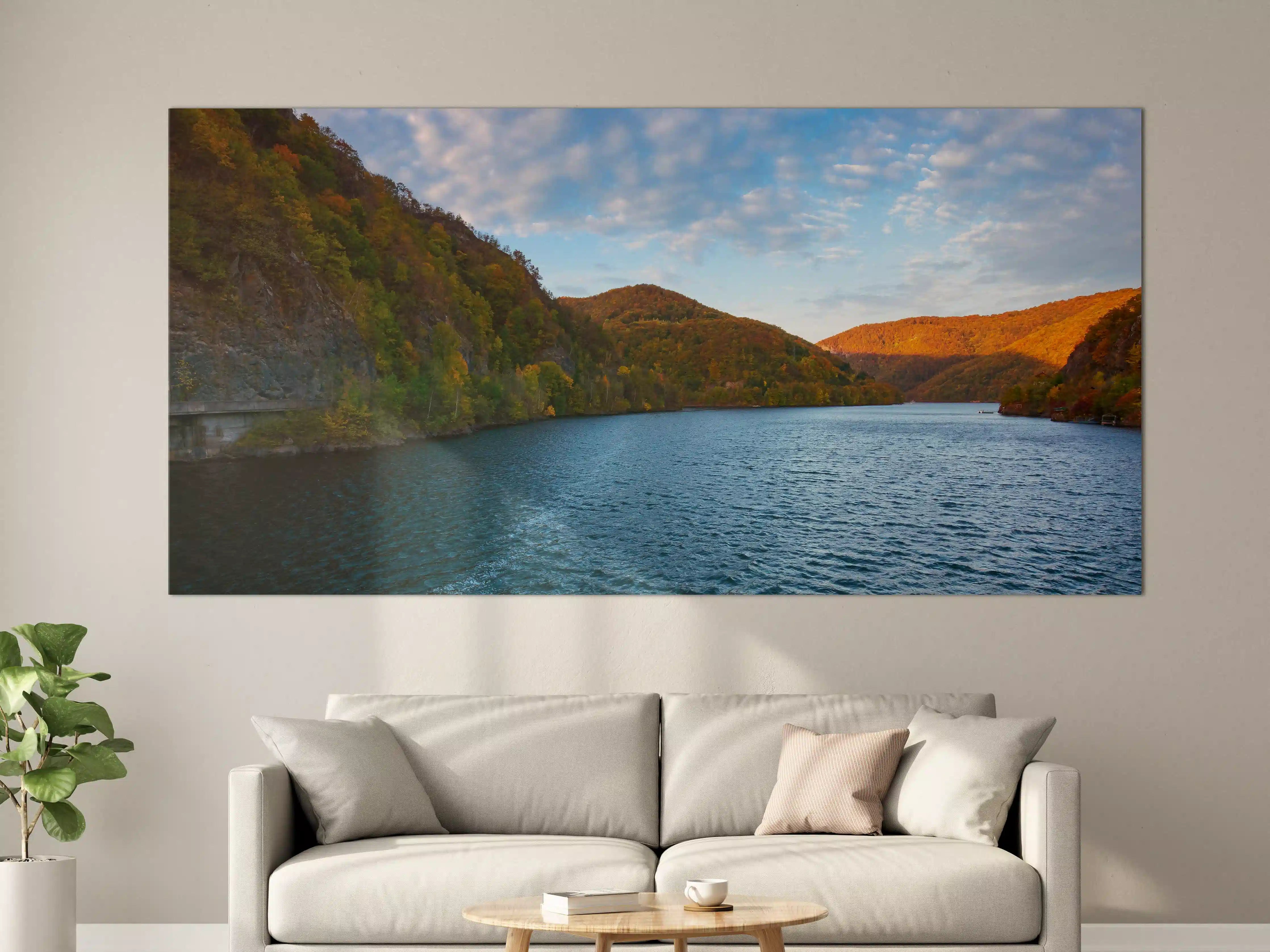 Große Wandbilder - Bergsee im Herbst mit buntem Laub