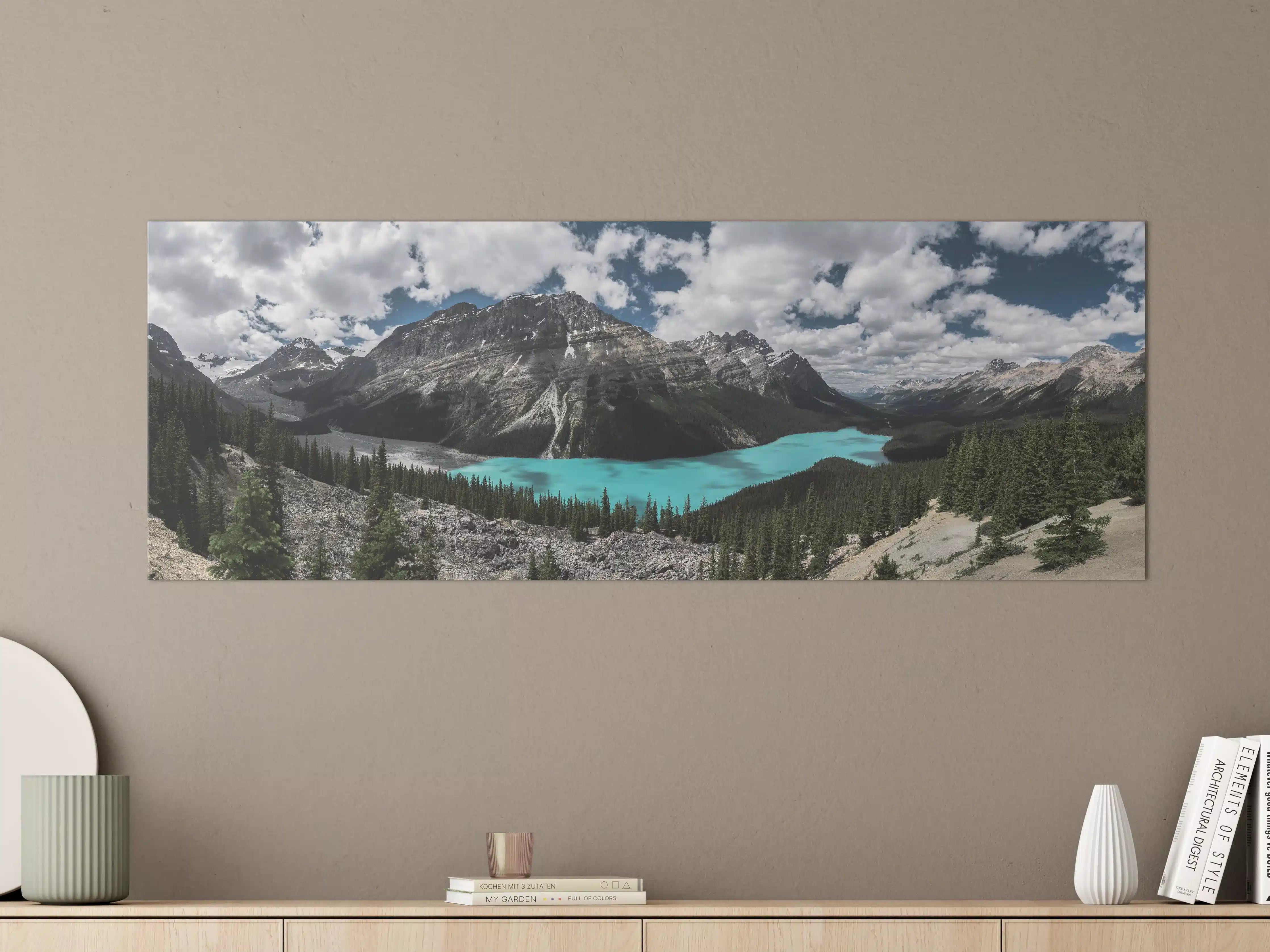 Große Wandbilder - Bergsee im Nationalpark mit türkisblauem Wasser