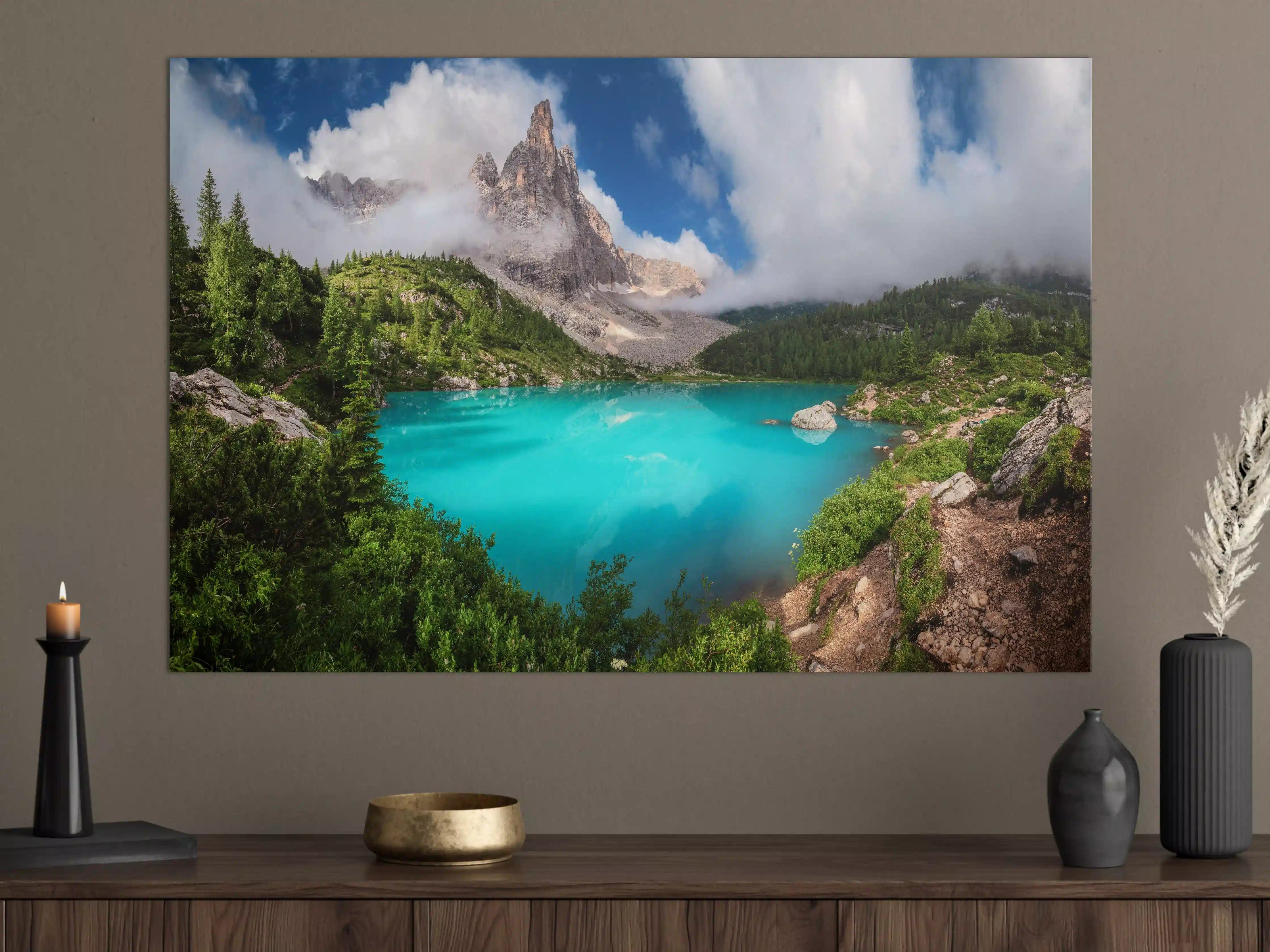 Große Wandbilder - Bergsee inmitten unberührter Natur