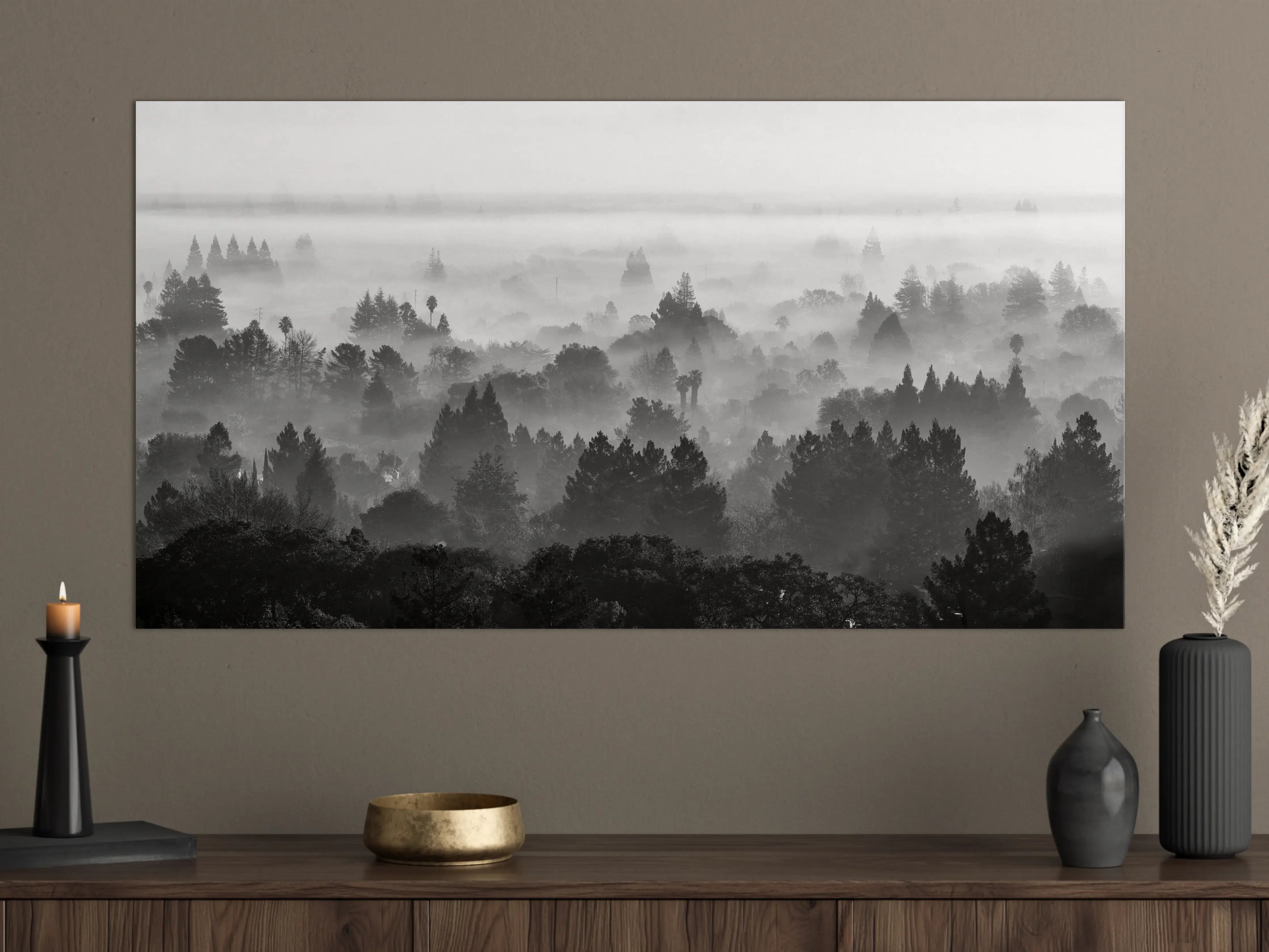 Große Wandbilder - Beruhigender Nebel im Wald
