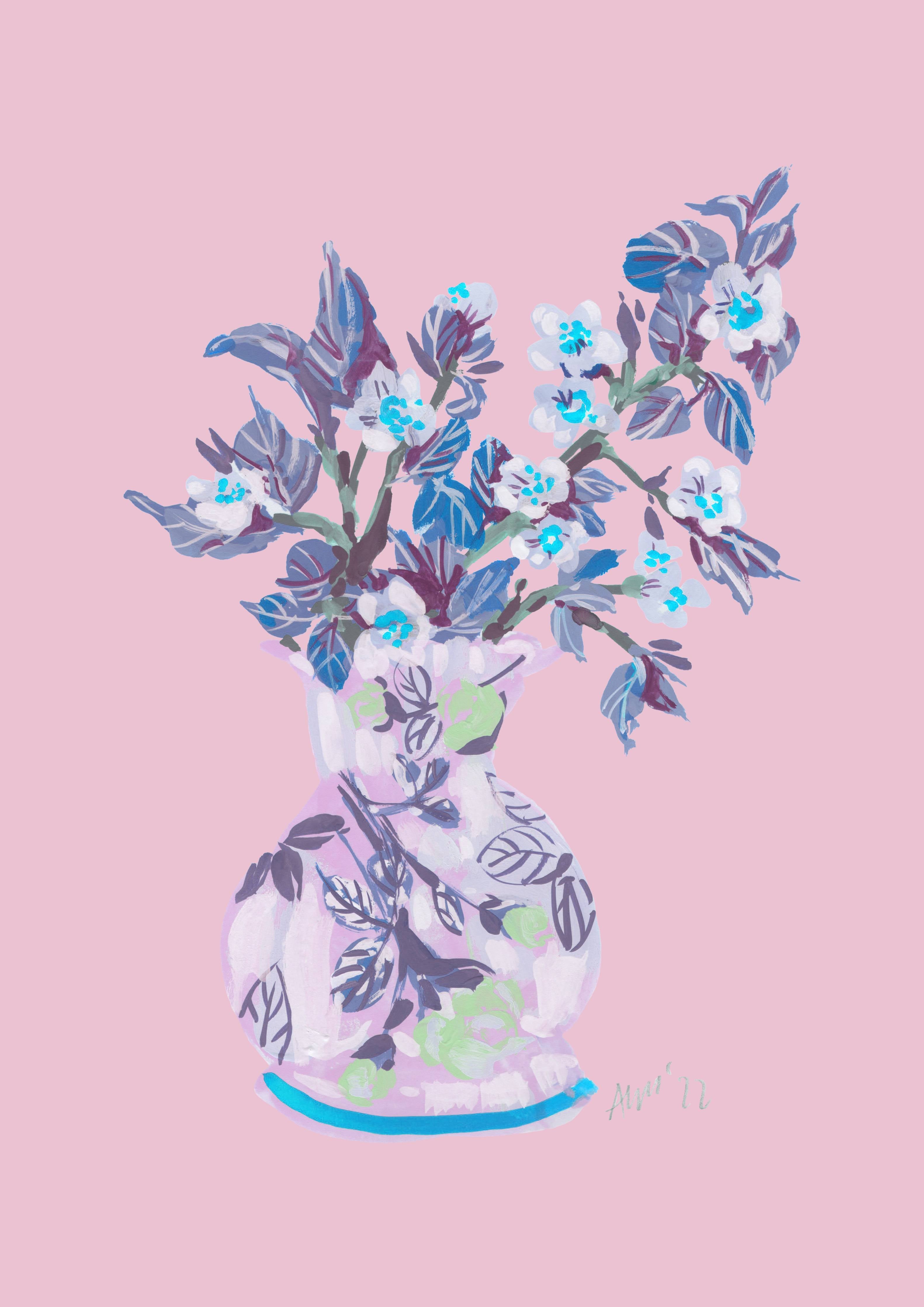 Große Wandbilder-Bläuliche Apfelblüte - Gemälde