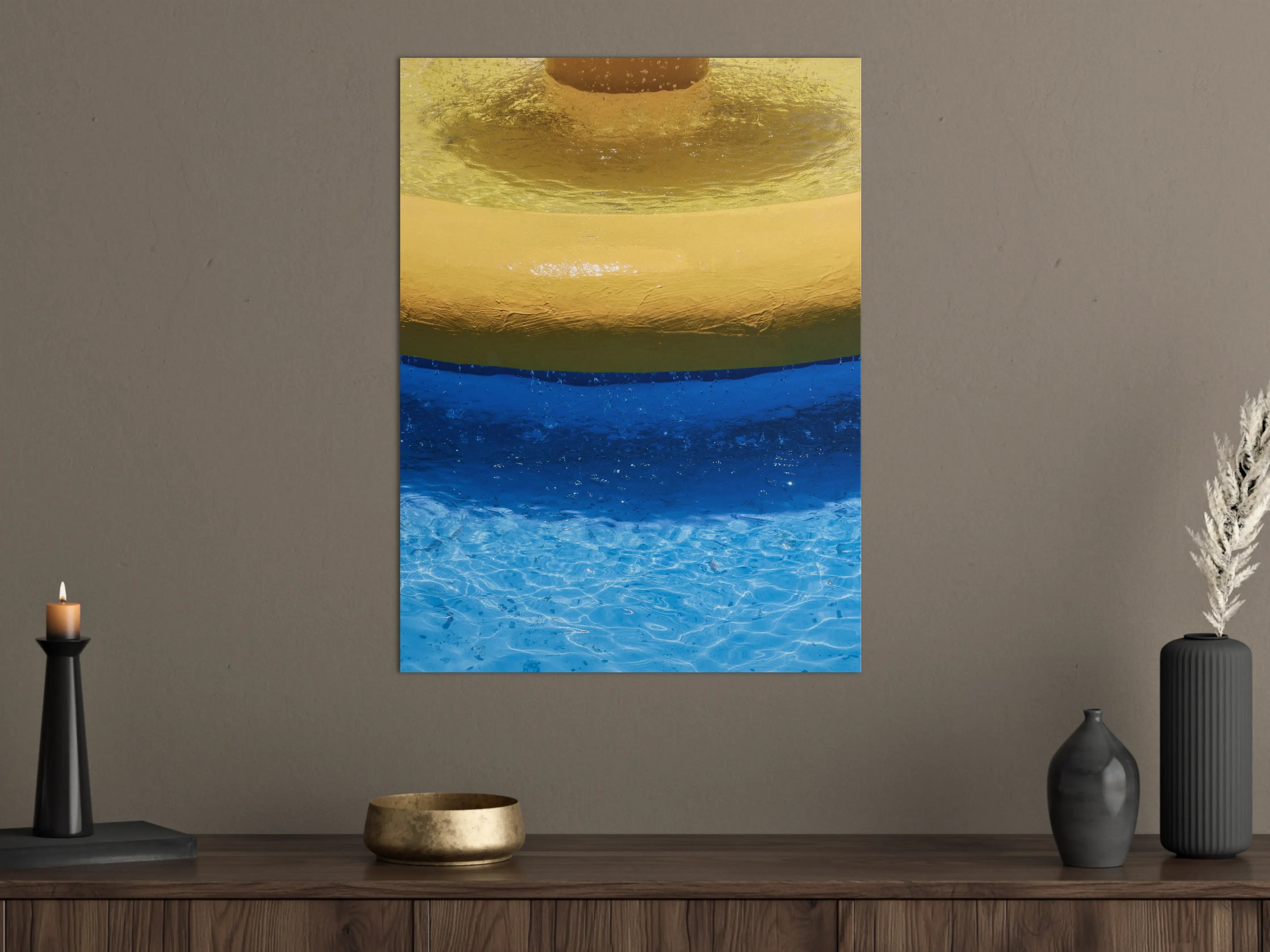 Große Wandbilder - Blau-Gelbes Pool-Design