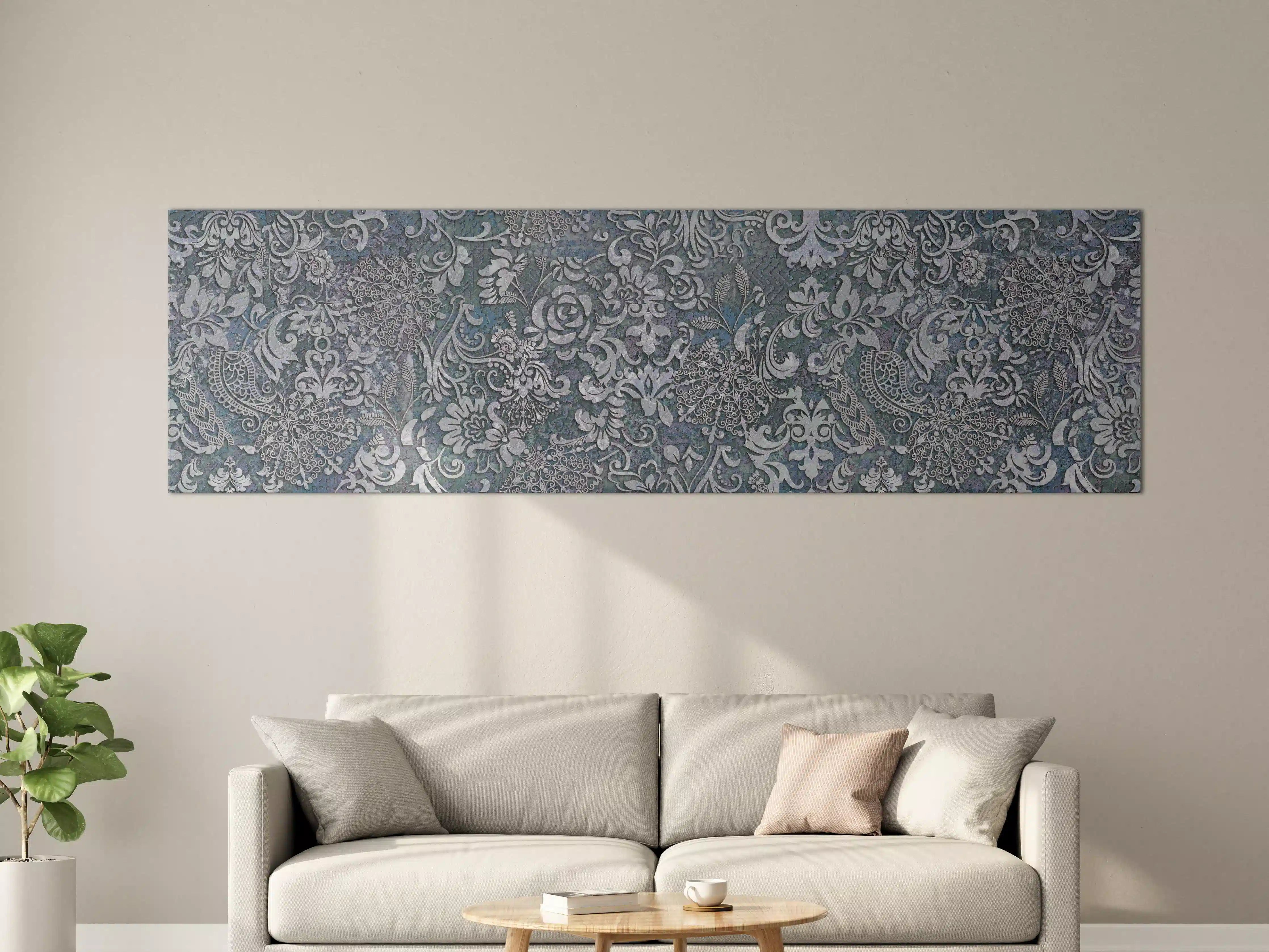 Große Wandbilder - Blau-Grau Vintage Kunst