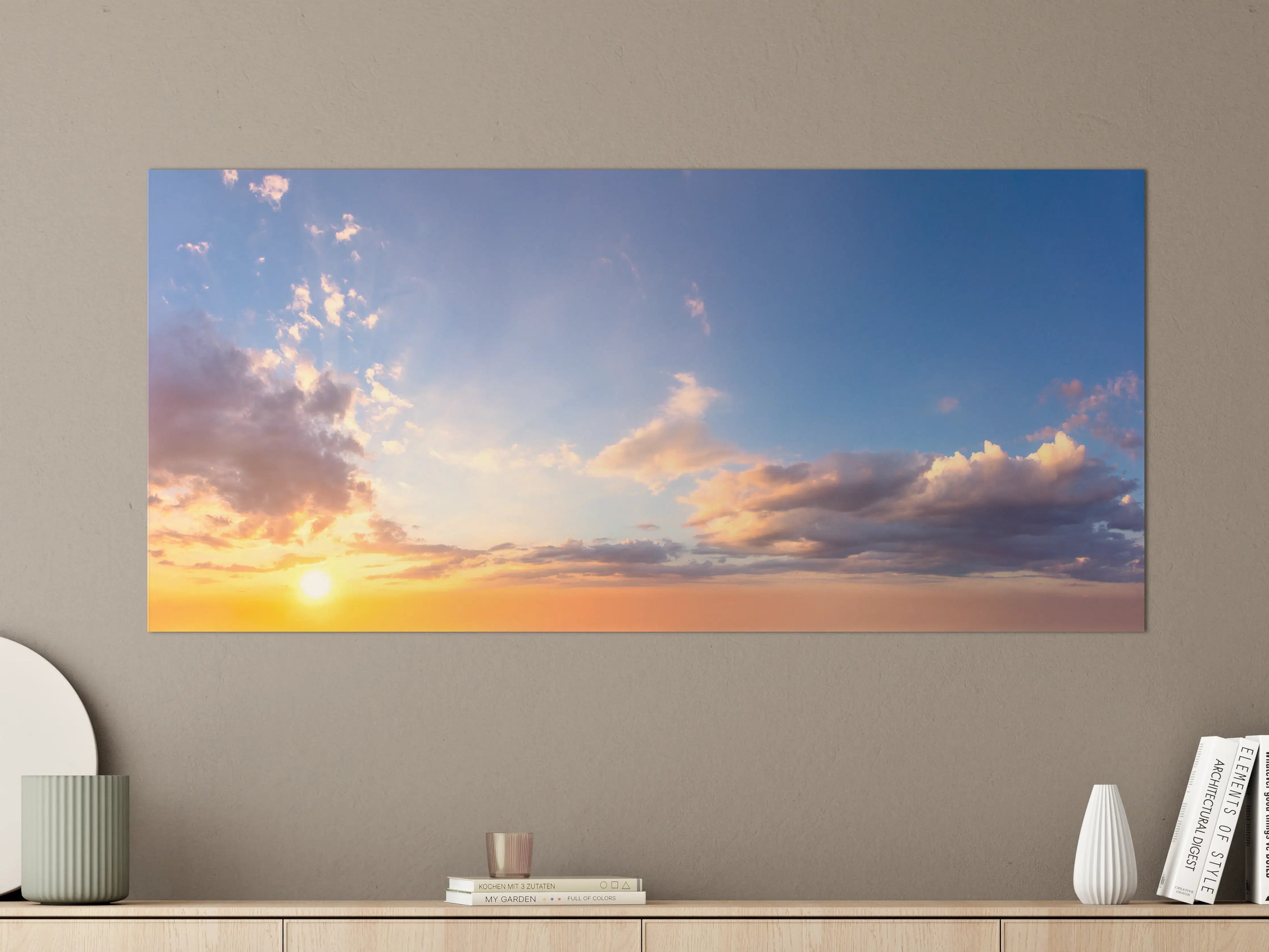 Große Wandbilder - Blau-Orange Sonnenuntergang