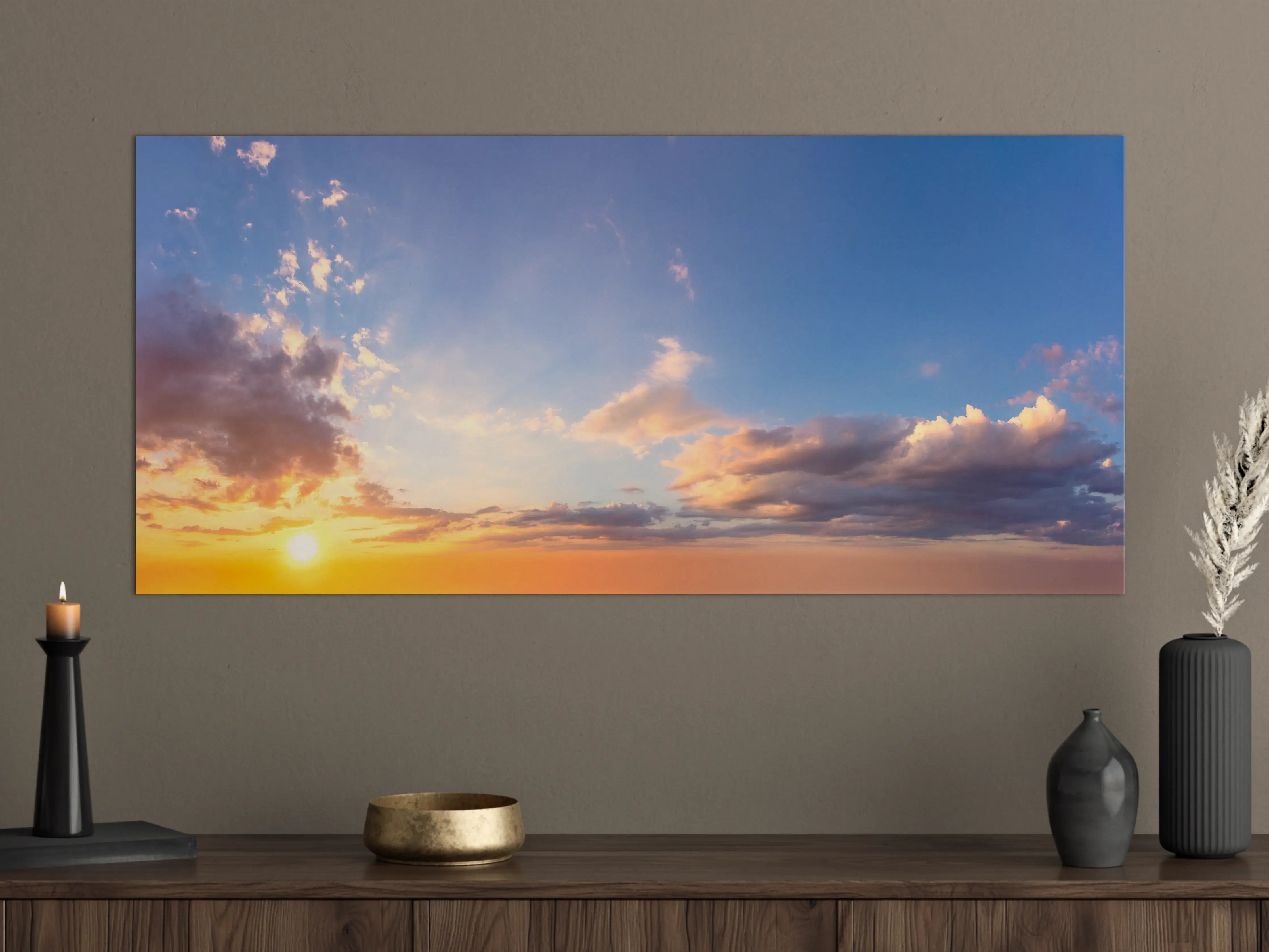 Große Wandbilder - Blau-Orange Sonnenuntergang