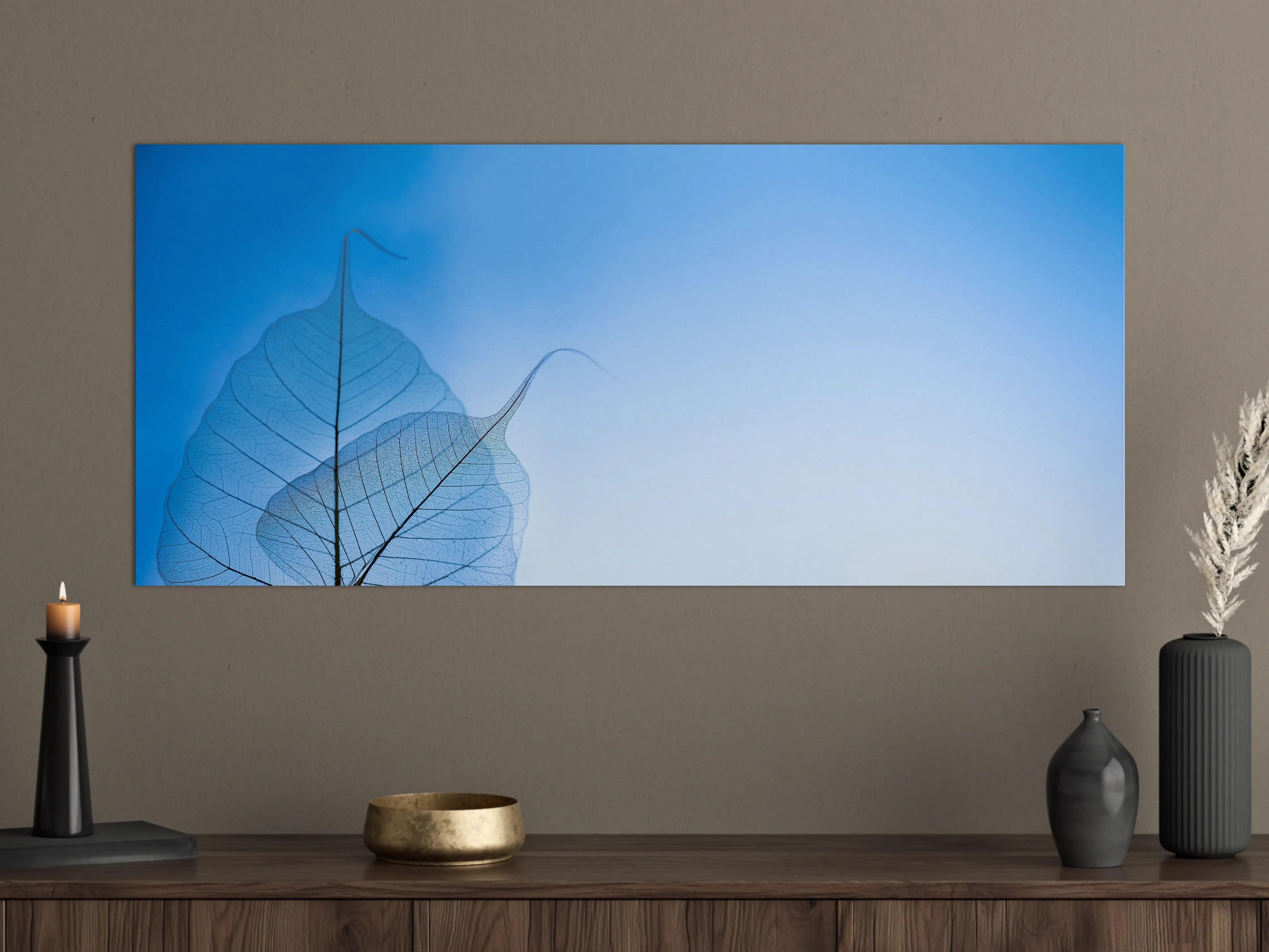 Große Wandbilder - Blau-Veined Transparentes Blattbild