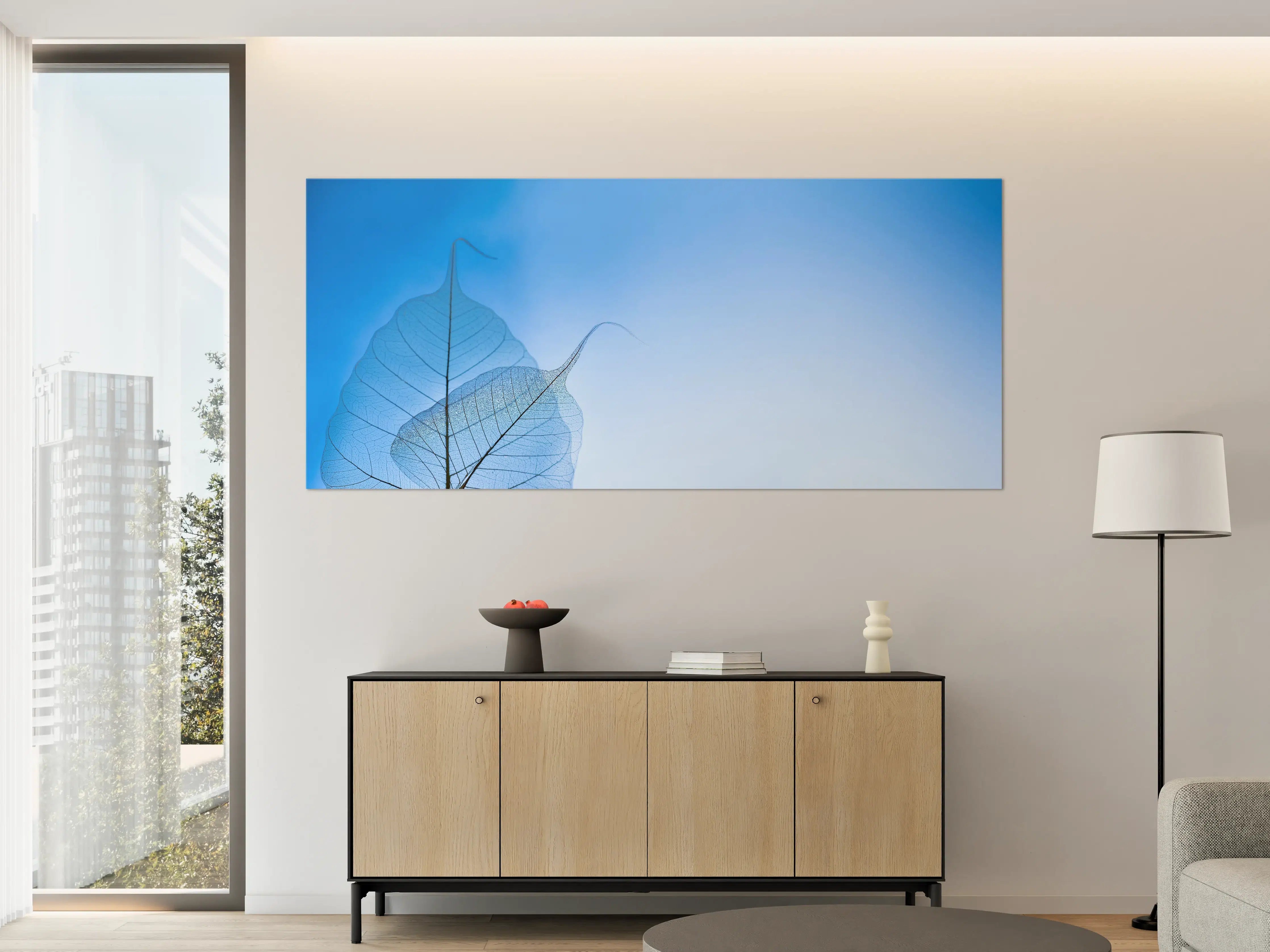 Große Wandbilder - Blau-Veined Transparentes Blattbild